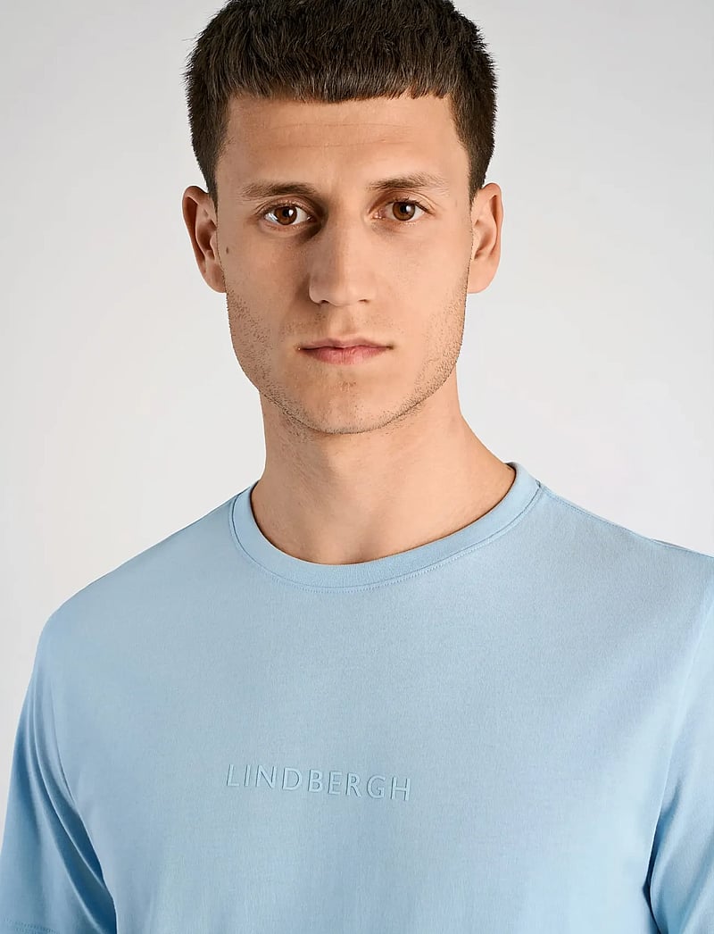 Lindbergh - Lindbergh print tee S/S - lühikeste varrukatega t-särgid - soft blue - 5