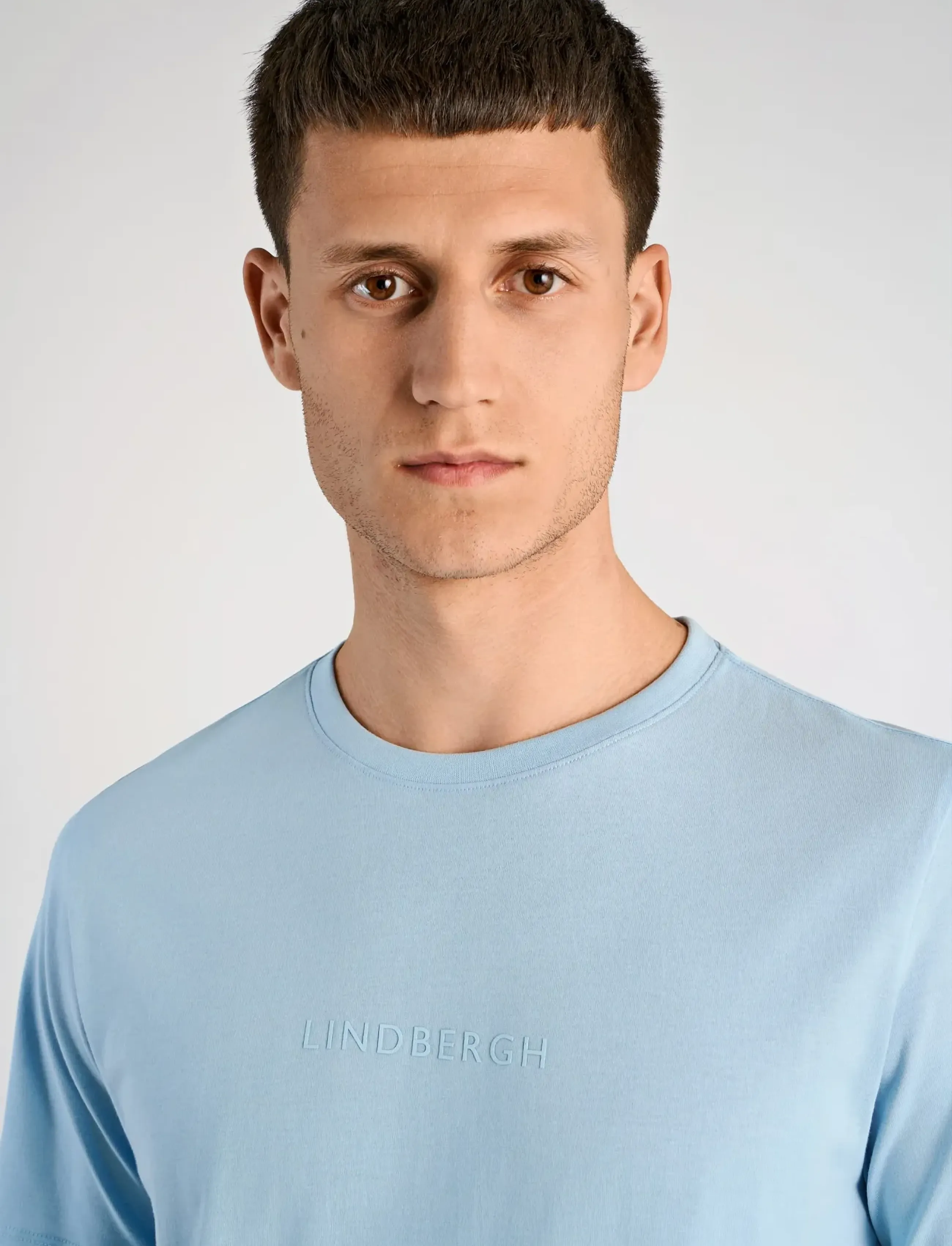 Lindbergh - Lindbergh print tee S/S - short-sleeved t-shirts - soft blue - 5