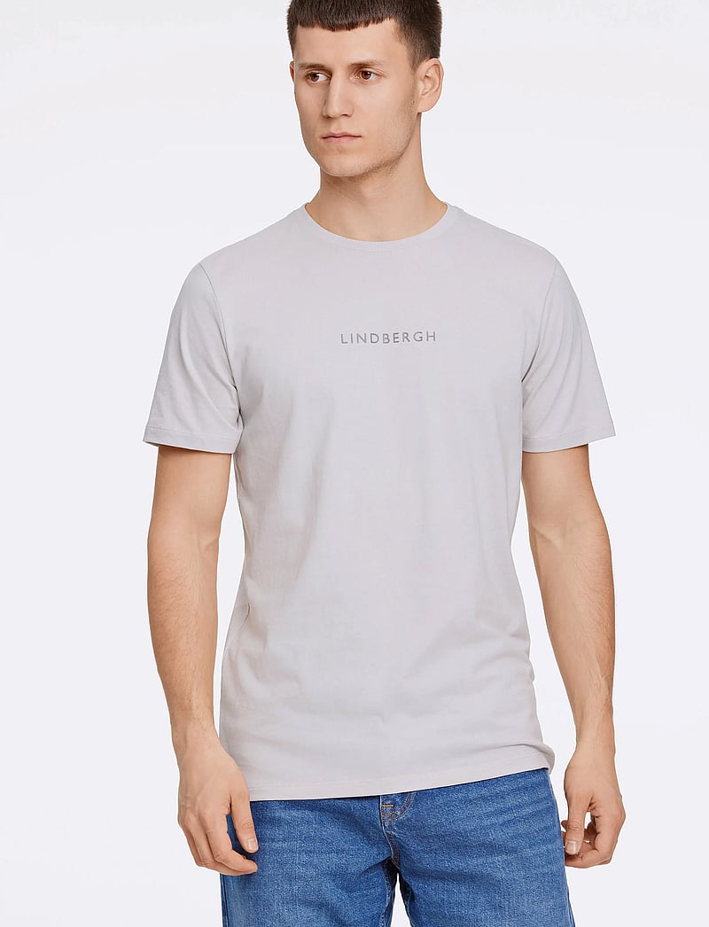 Lindbergh - Lindbergh print tee S/S - lühikeste varrukatega t-särgid - soft grey - 0