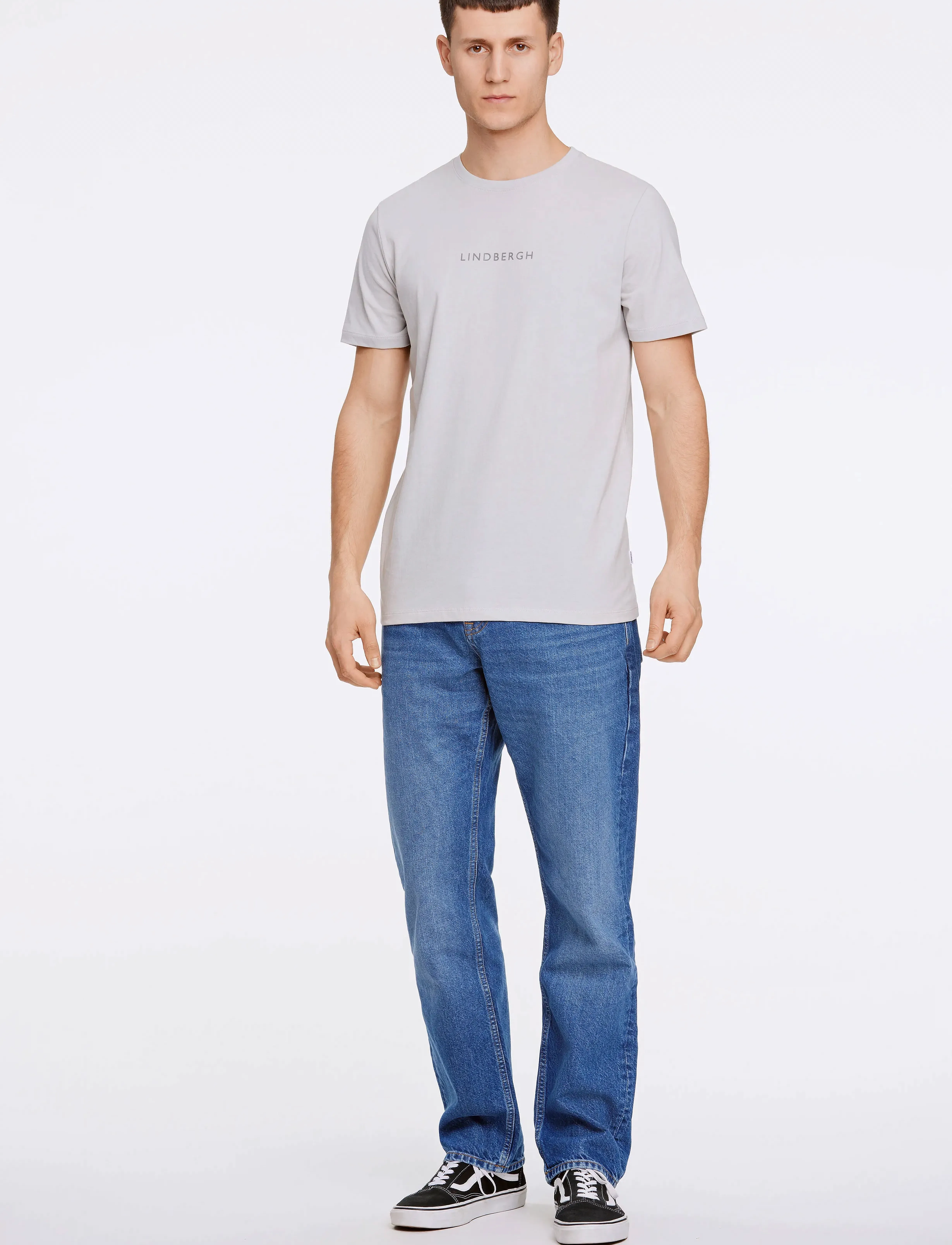 Lindbergh - Lindbergh print tee S/S - short-sleeved t-shirts - soft grey - 4