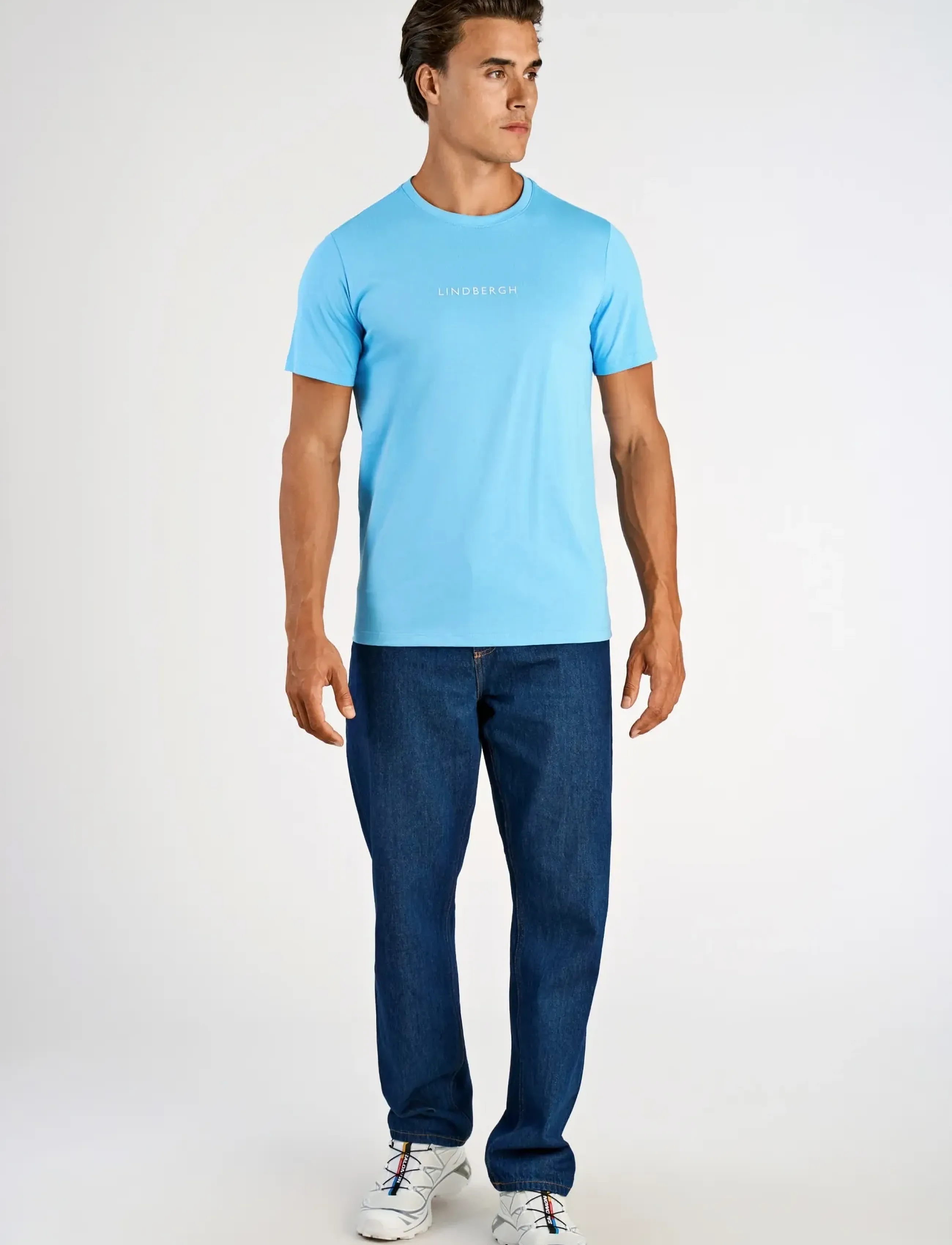 Lindbergh Lindbergh print tee S/S - T-Shirts - SURF BLUE / blue