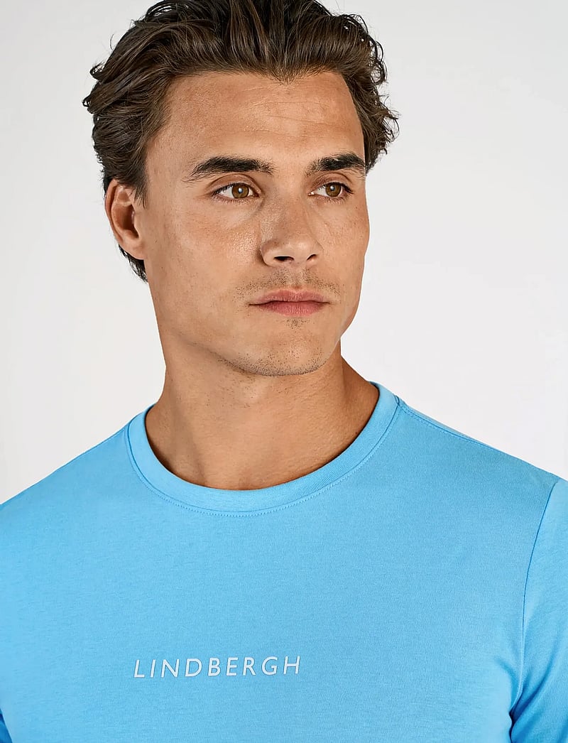Lindbergh - Lindbergh print tee S/S - lühikeste varrukatega t-särgid - surf blue - 5