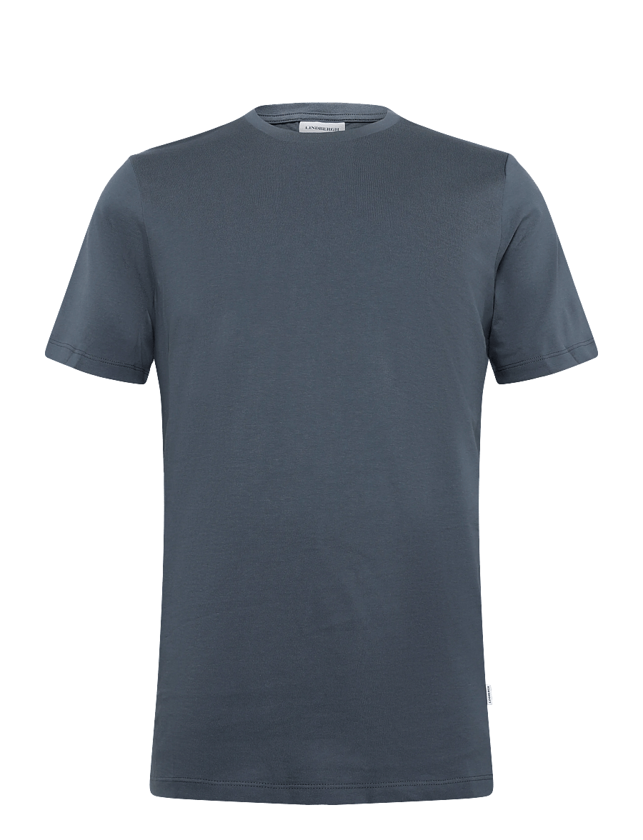 Lindbergh - Basic tee S/S - kurzärmelige t-shirts - blue grey - 1