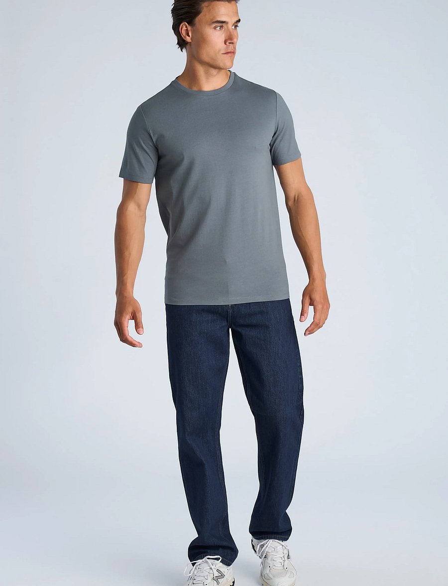 Lindbergh - Basic tee S/S - short-sleeved t-shirts - blue grey - 0