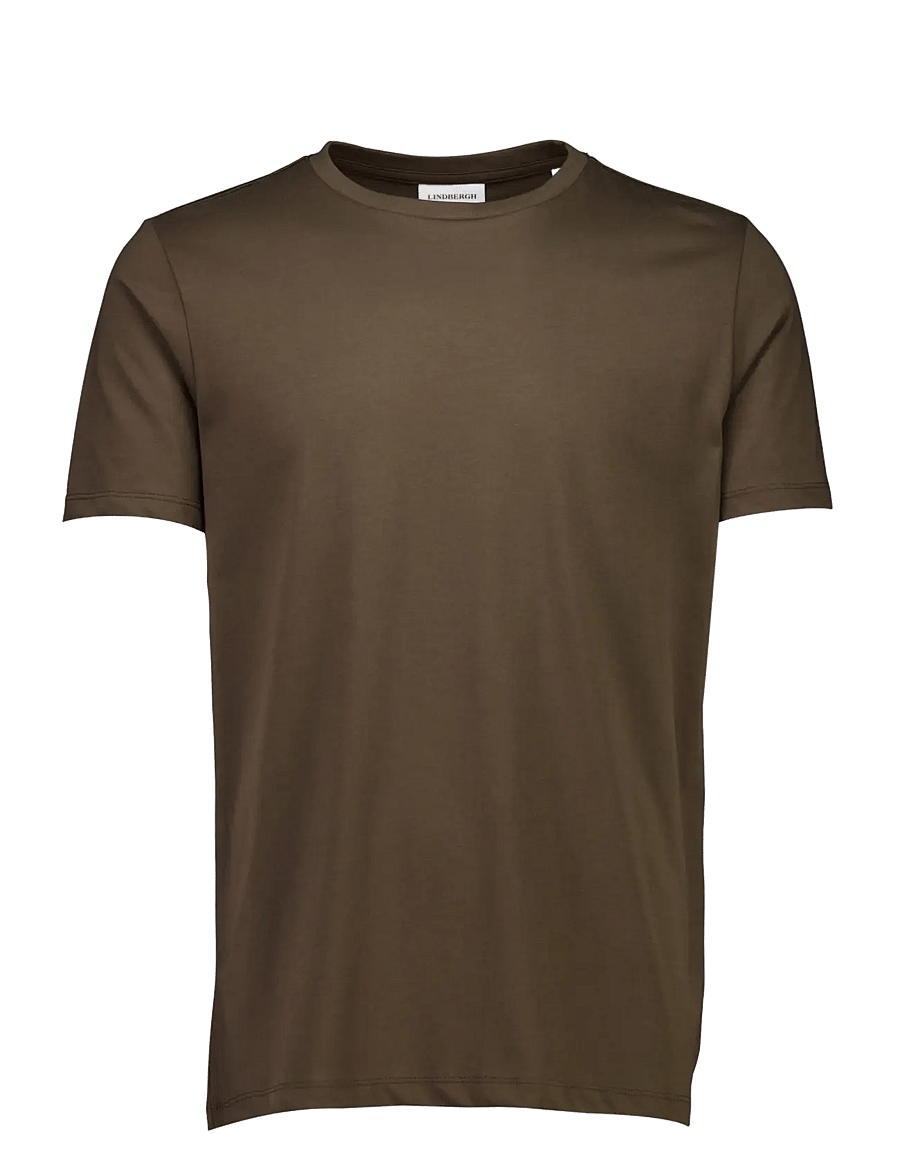 Lindbergh - Basic tee S/S - kurzärmelige t-shirts - dk brown - 0