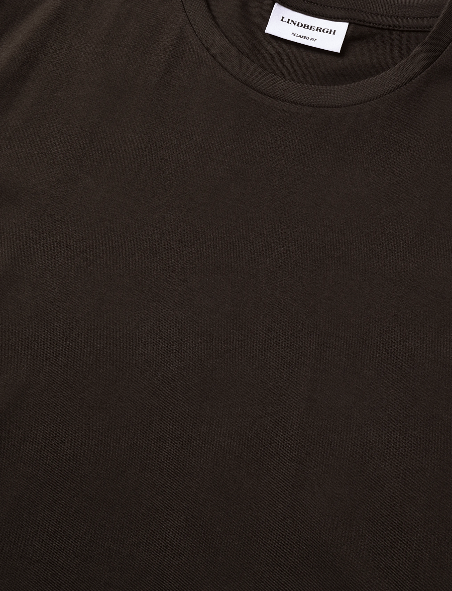 Lindbergh - Basic tee S/S - kortærmede t-shirts - dk brown - 2