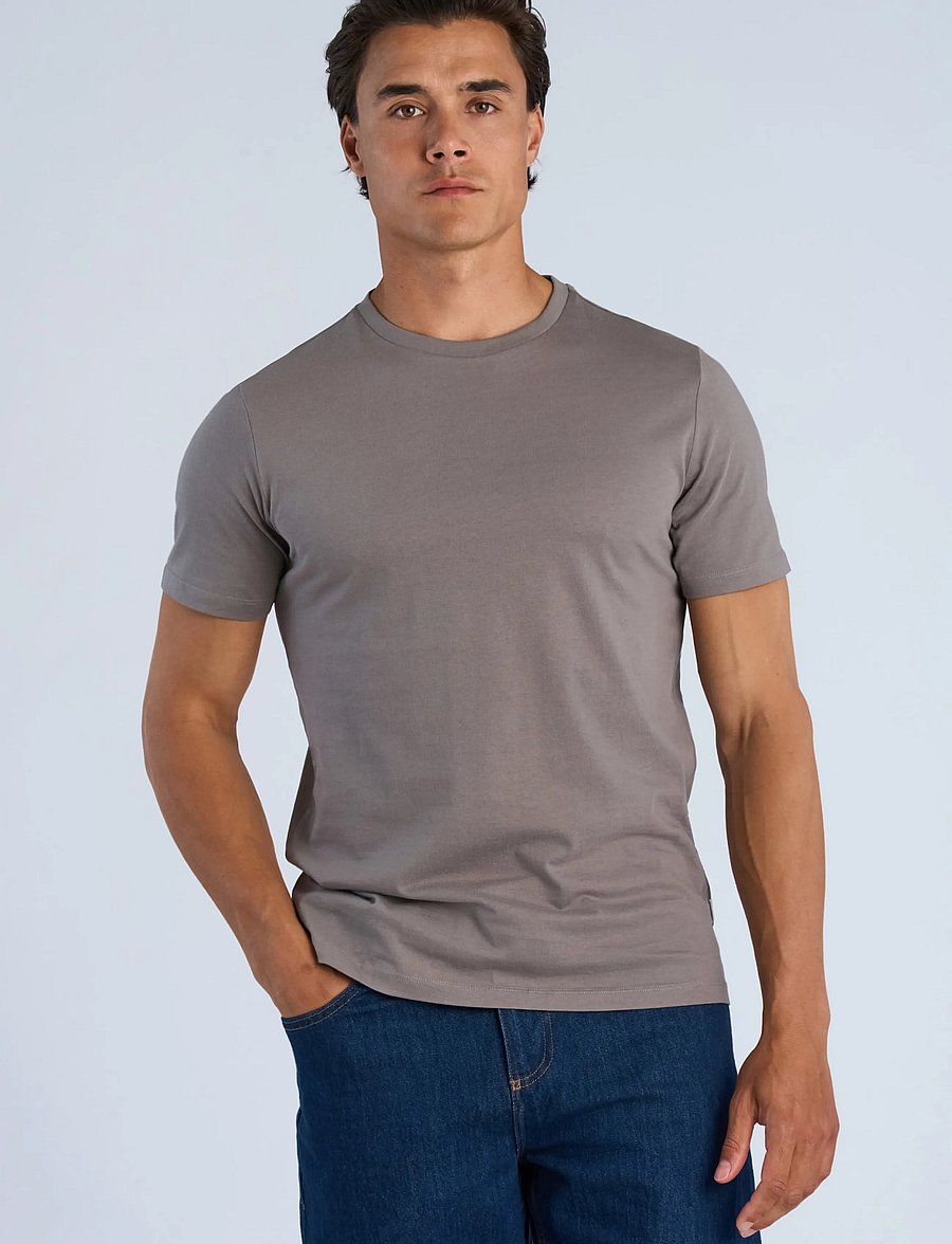 Lindbergh - Basic tee S/S - short-sleeved t-shirts - grey dusk - 3