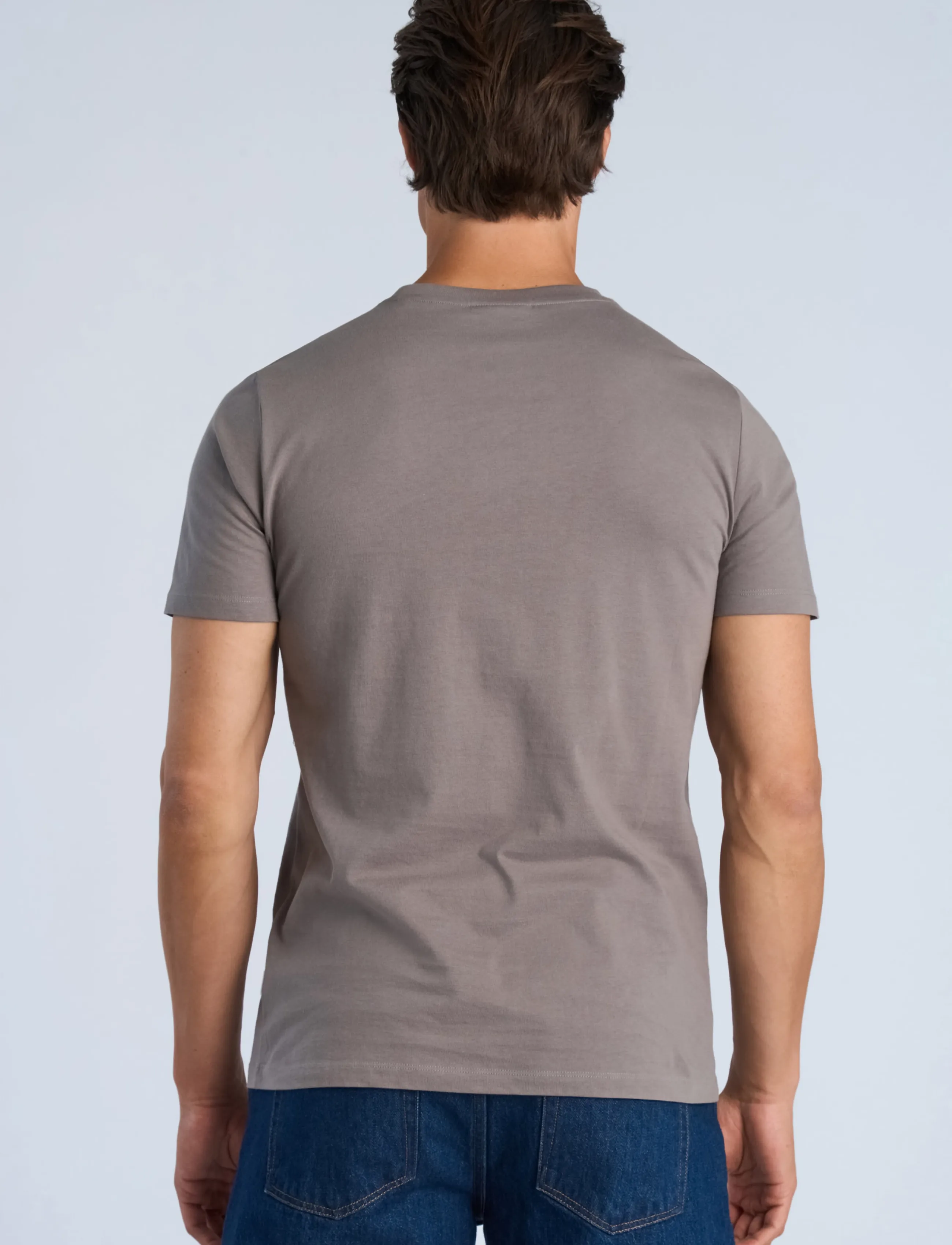 Lindbergh - Basic tee S/S - short-sleeved t-shirts - grey dusk - 4