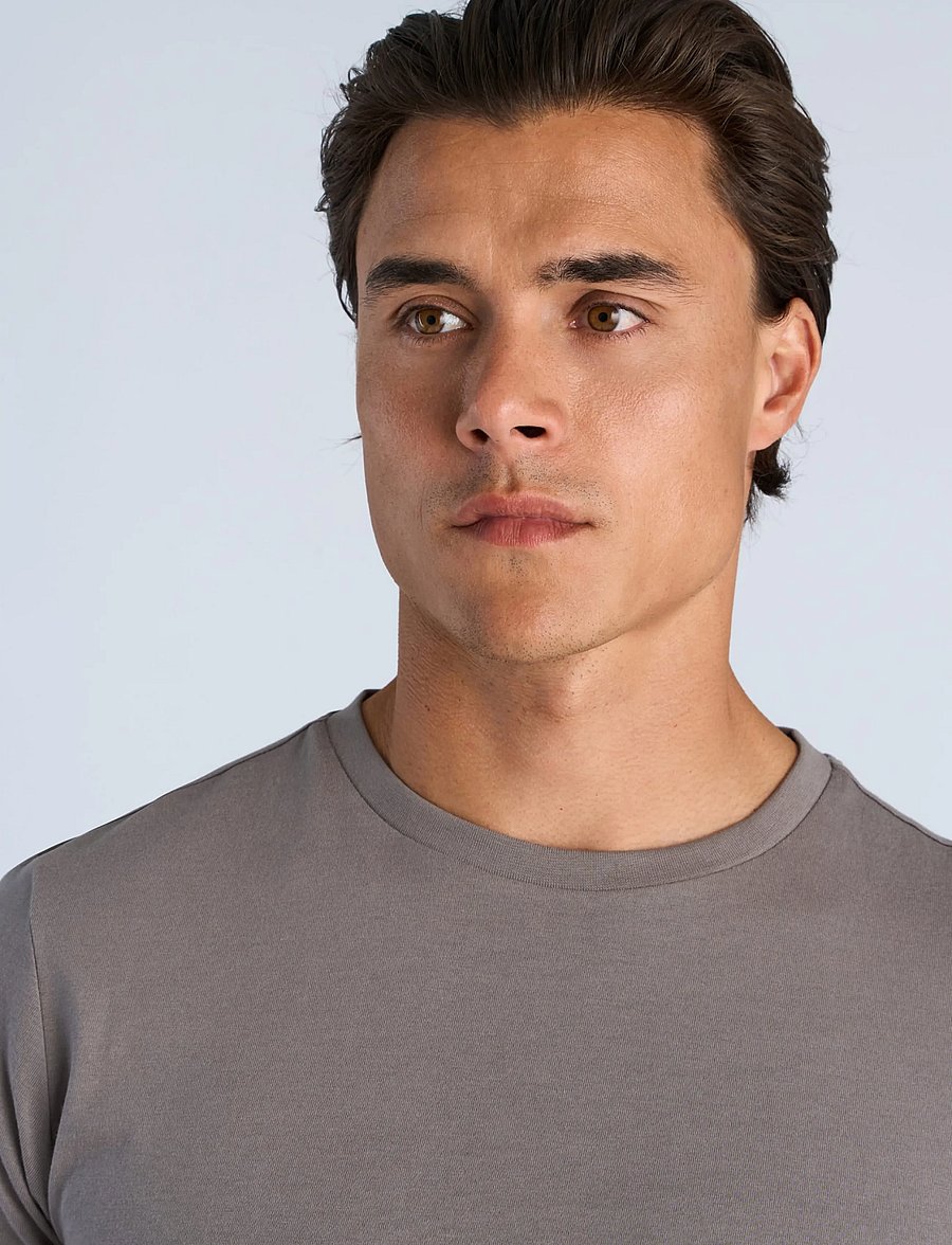 Lindbergh - Basic tee S/S - short-sleeved t-shirts - grey dusk - 5