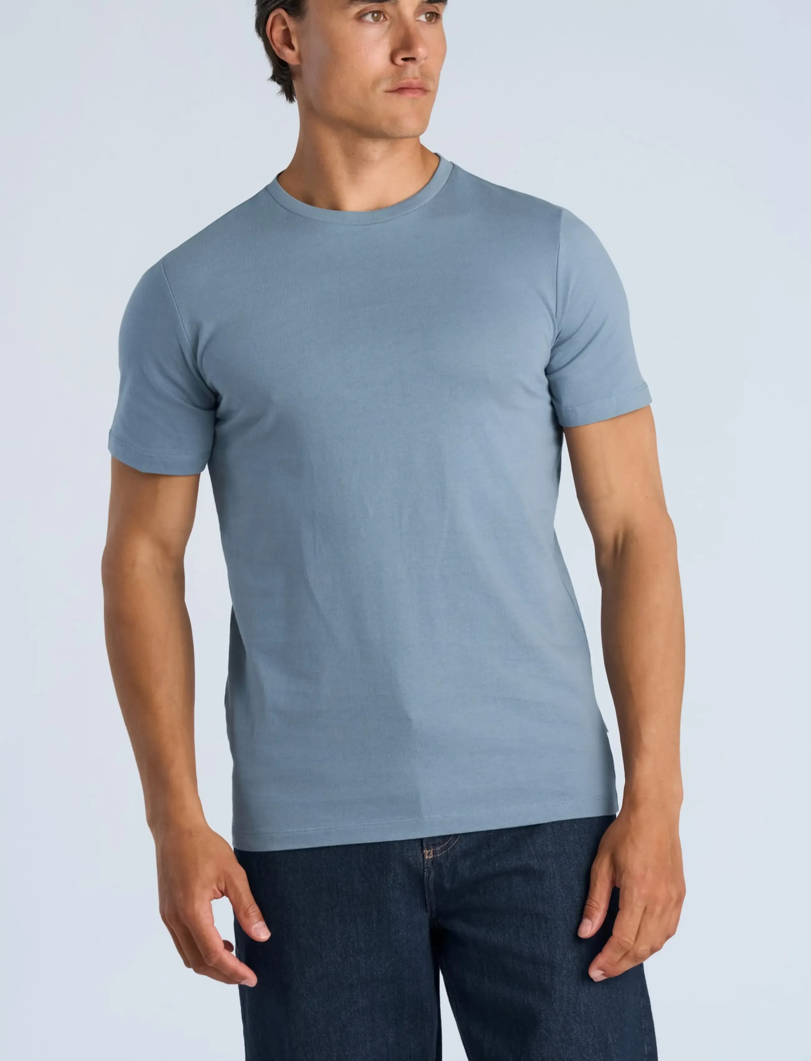 Lindbergh - Basic tee S/S - lühikeste varrukatega t-särgid - mid blue - 3