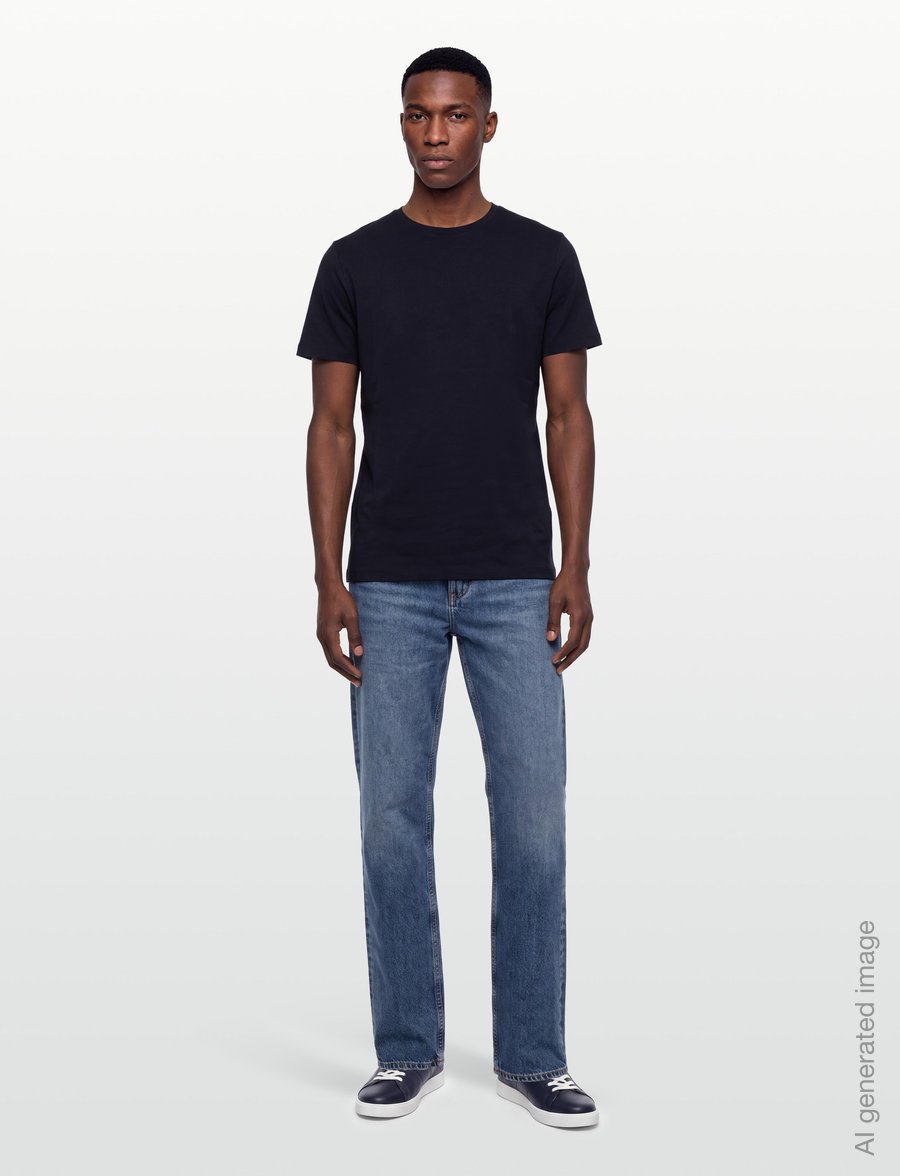 Lindbergh - Basic tee S/S - kortærmede t-shirts - navy 424 - 0