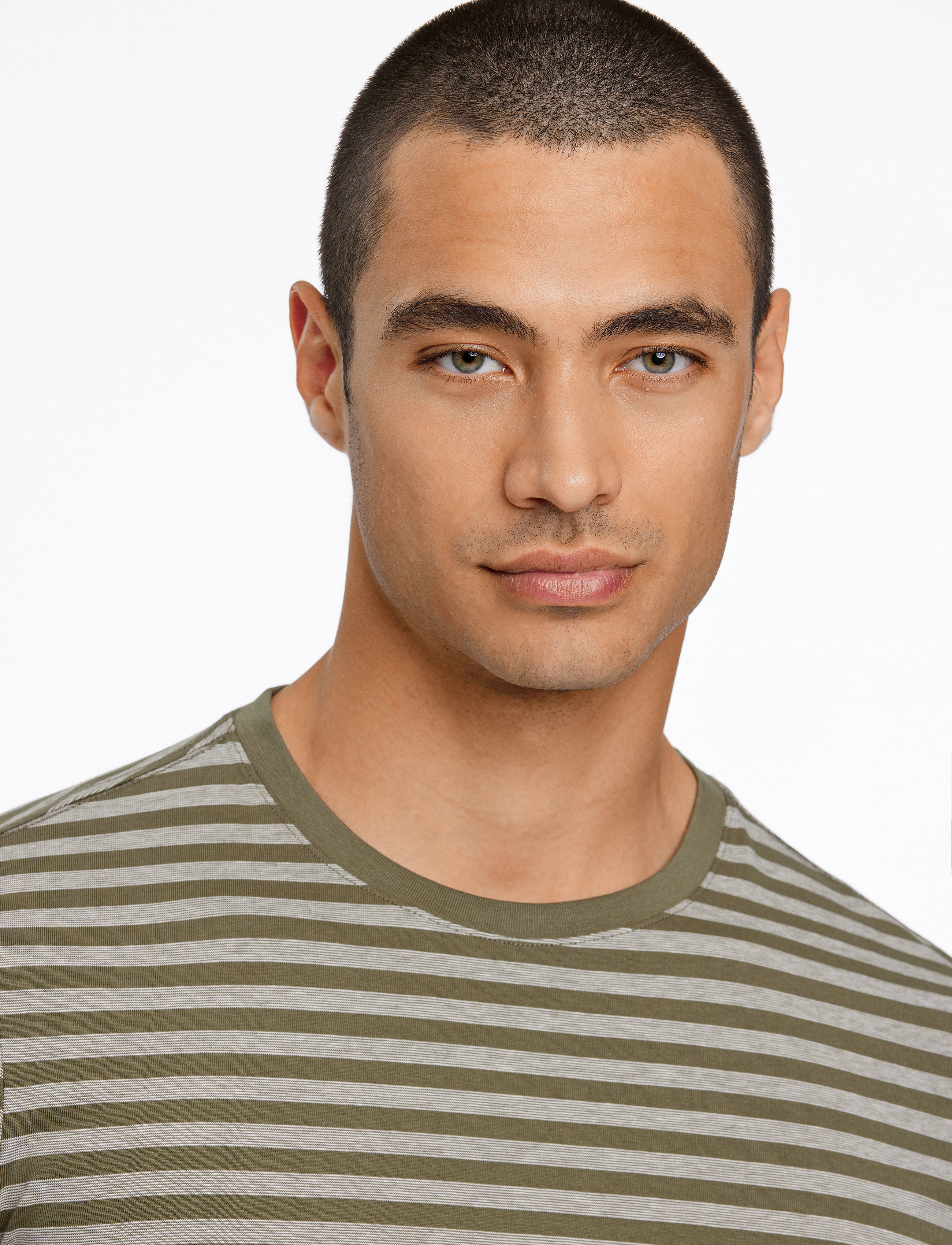 Lindbergh - Striped tee S/S - army - 3