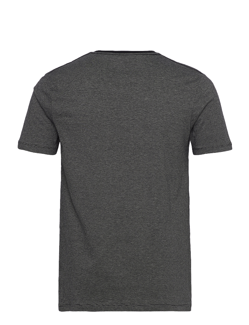 Lindbergh - Micro striped tee S/S - kortärmade t-shirts - black - 2