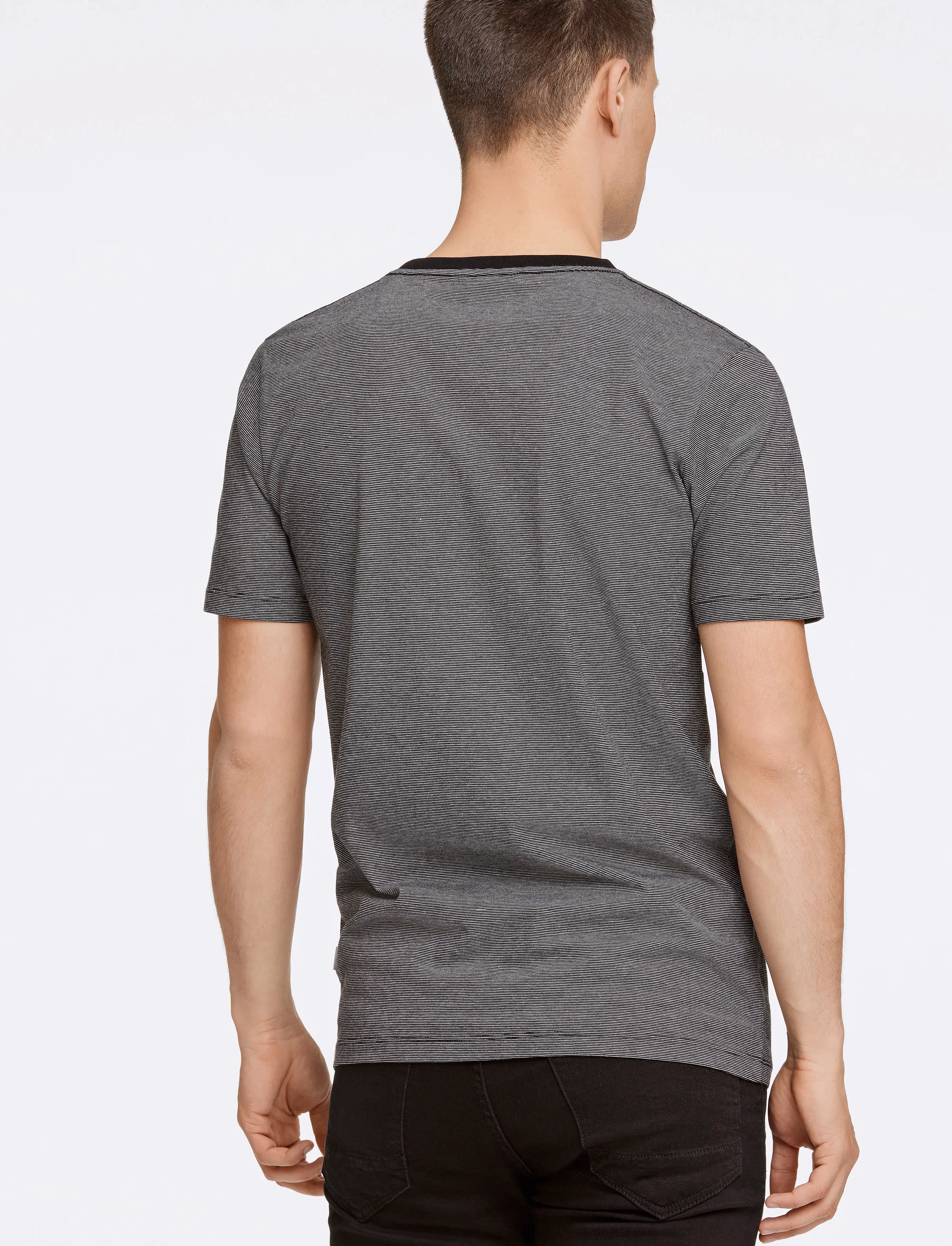 Lindbergh - Micro striped tee S/S - t-krekli ar īsām piedurknēm - black - 3