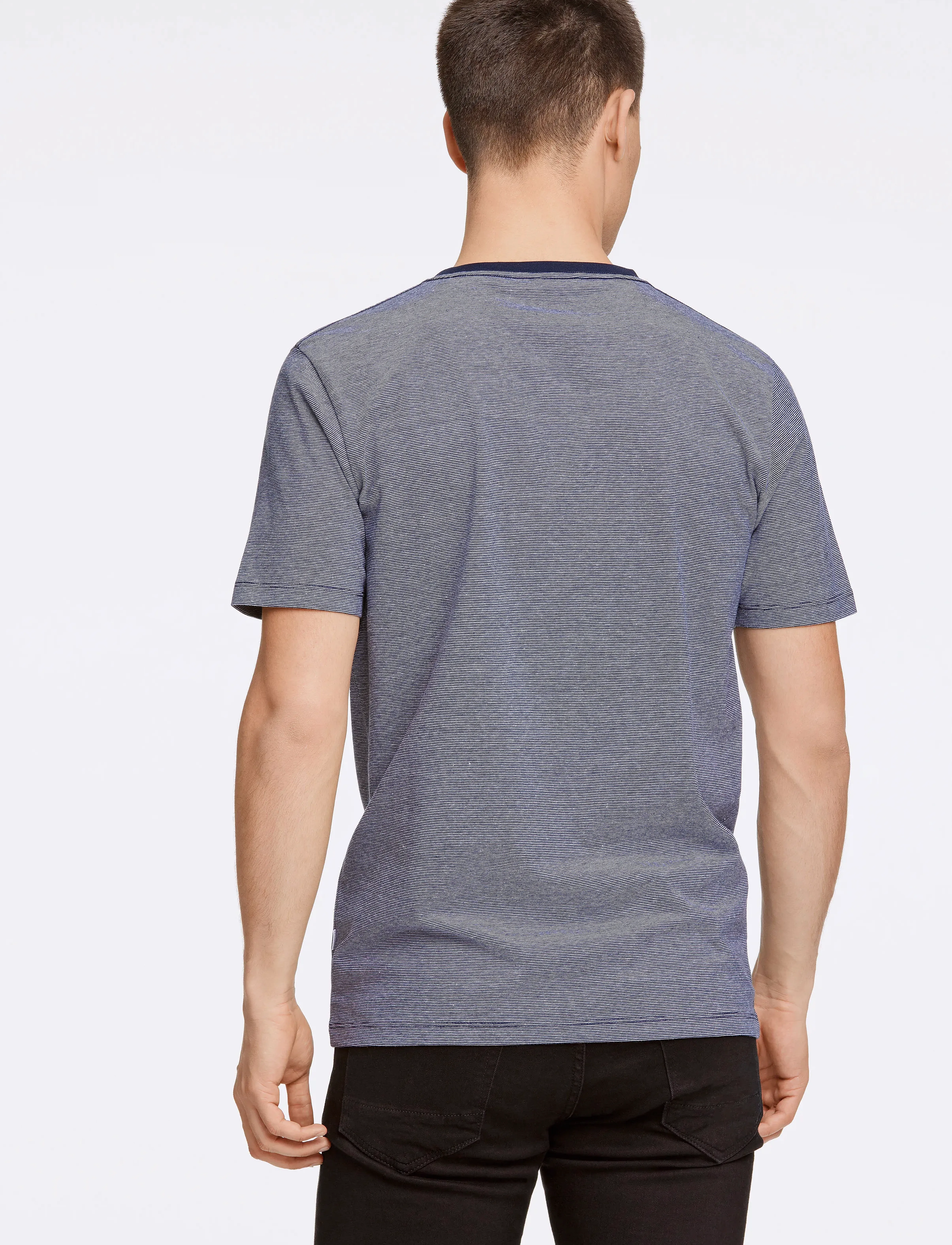 Lindbergh - Micro striped tee S/S - navy - 3