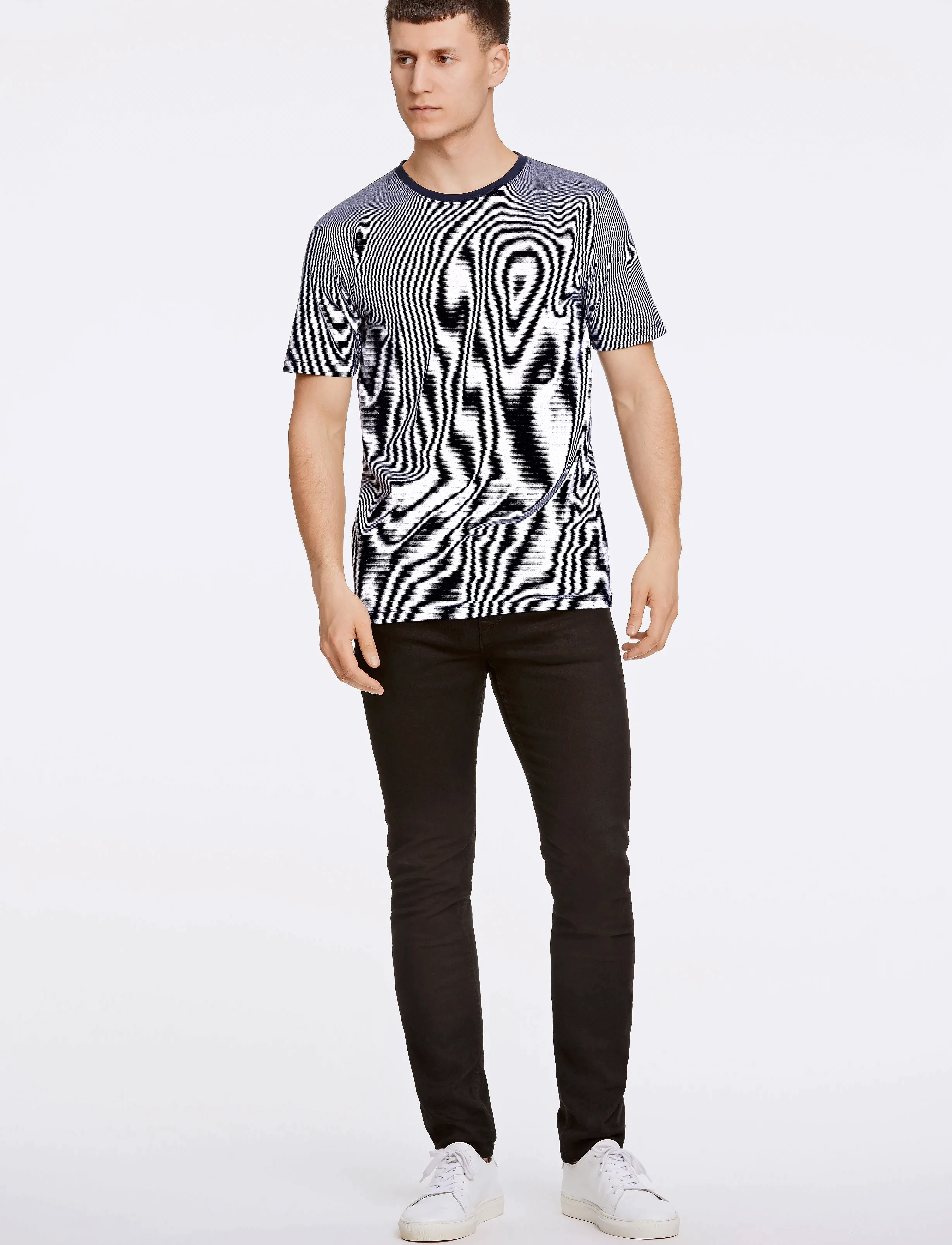 Lindbergh - Micro striped tee S/S - navy - 4