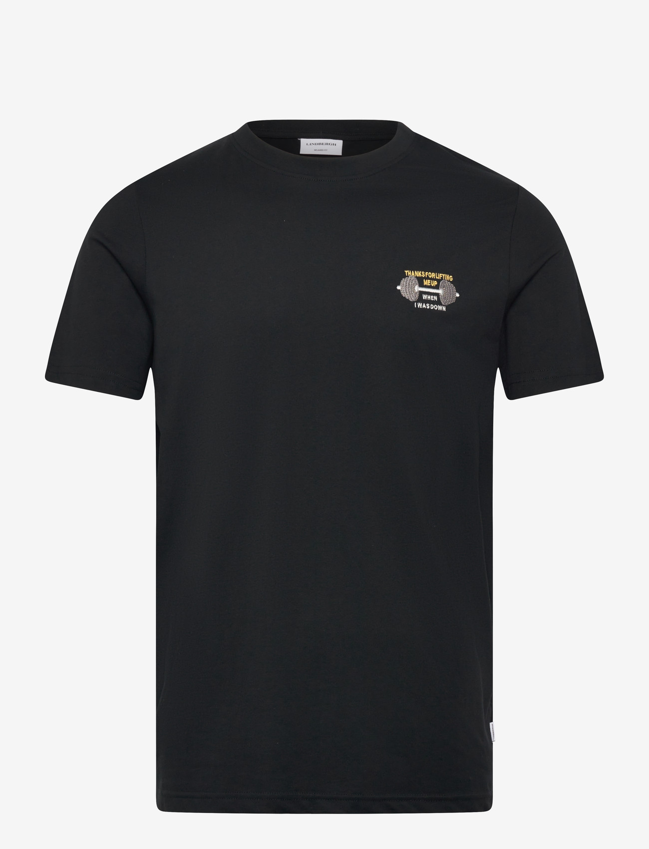 Lindbergh - Embroidery tee S/S - lühikeste varrukatega t-särgid - black iron - 1