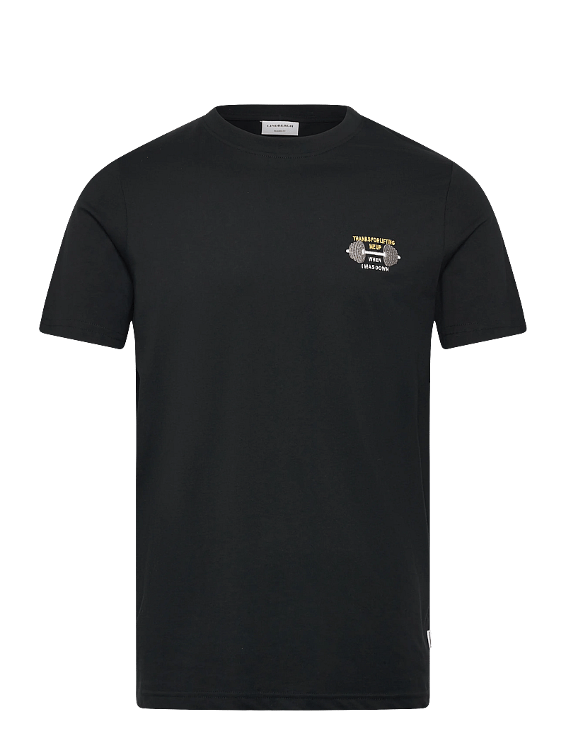 Lindbergh - Embroidery tee S/S - lühikeste varrukatega t-särgid - black iron - 1