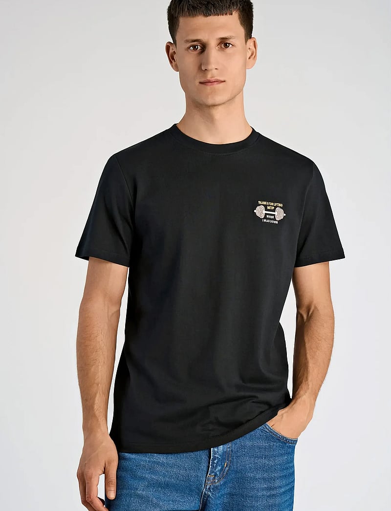 Lindbergh - Embroidery tee S/S - lühikeste varrukatega t-särgid - black iron - 3
