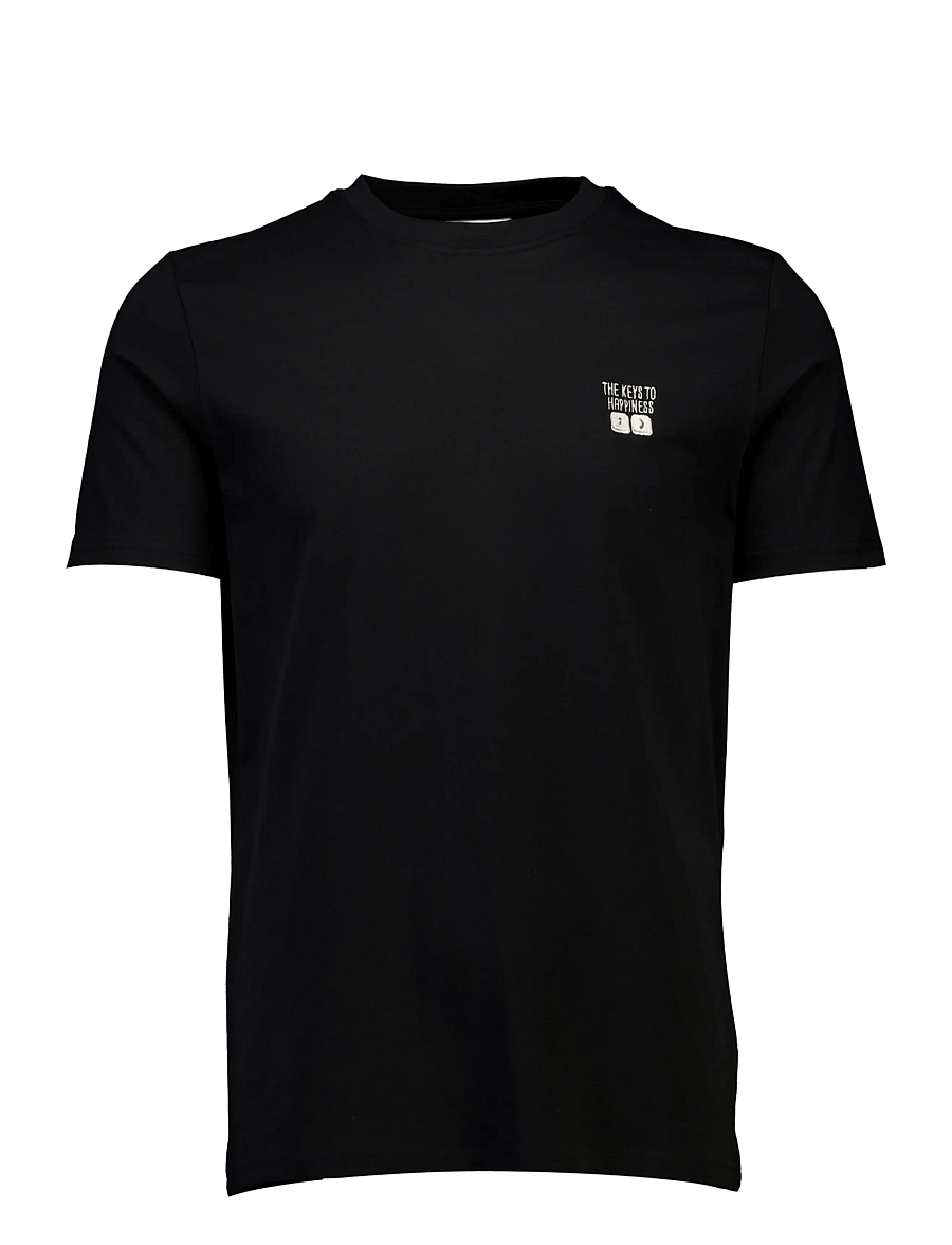 Lindbergh - Embroidery tee S/S - kortärmade t-shirts - black night - 1