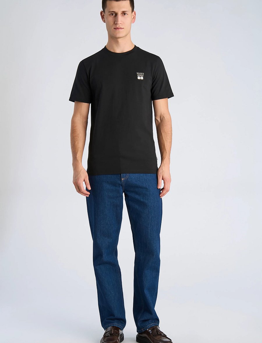 Lindbergh - Embroidery tee S/S - kortärmade t-shirts - black night - 0
