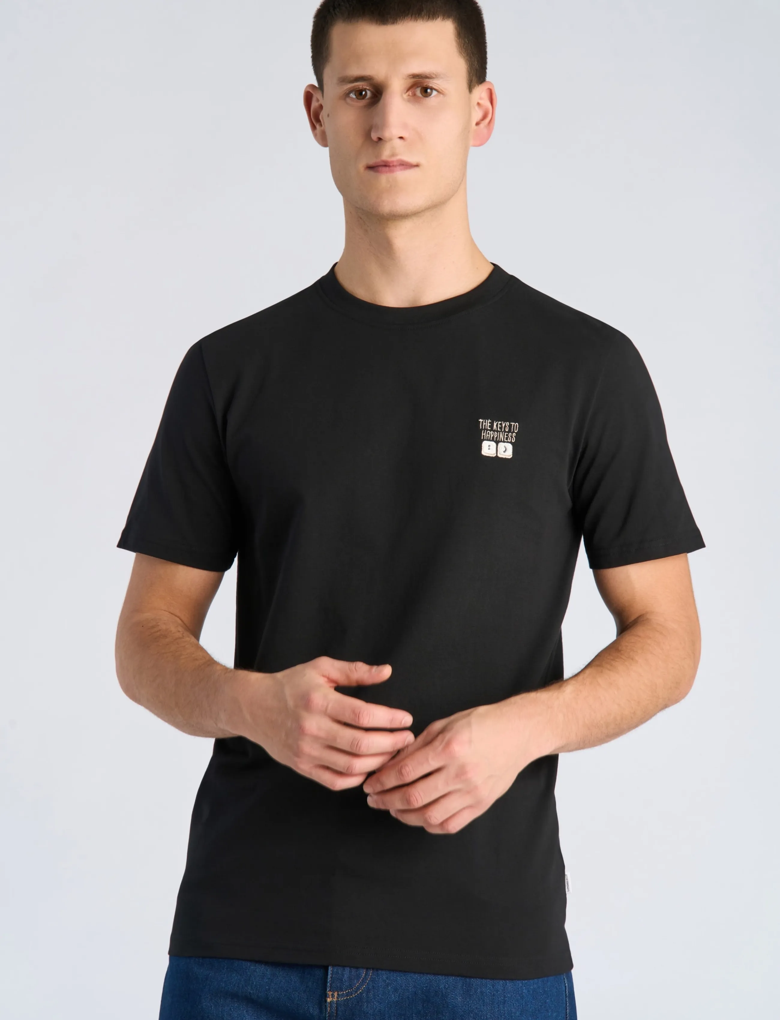 Lindbergh - Embroidery tee S/S - kortärmade t-shirts - black night - 3