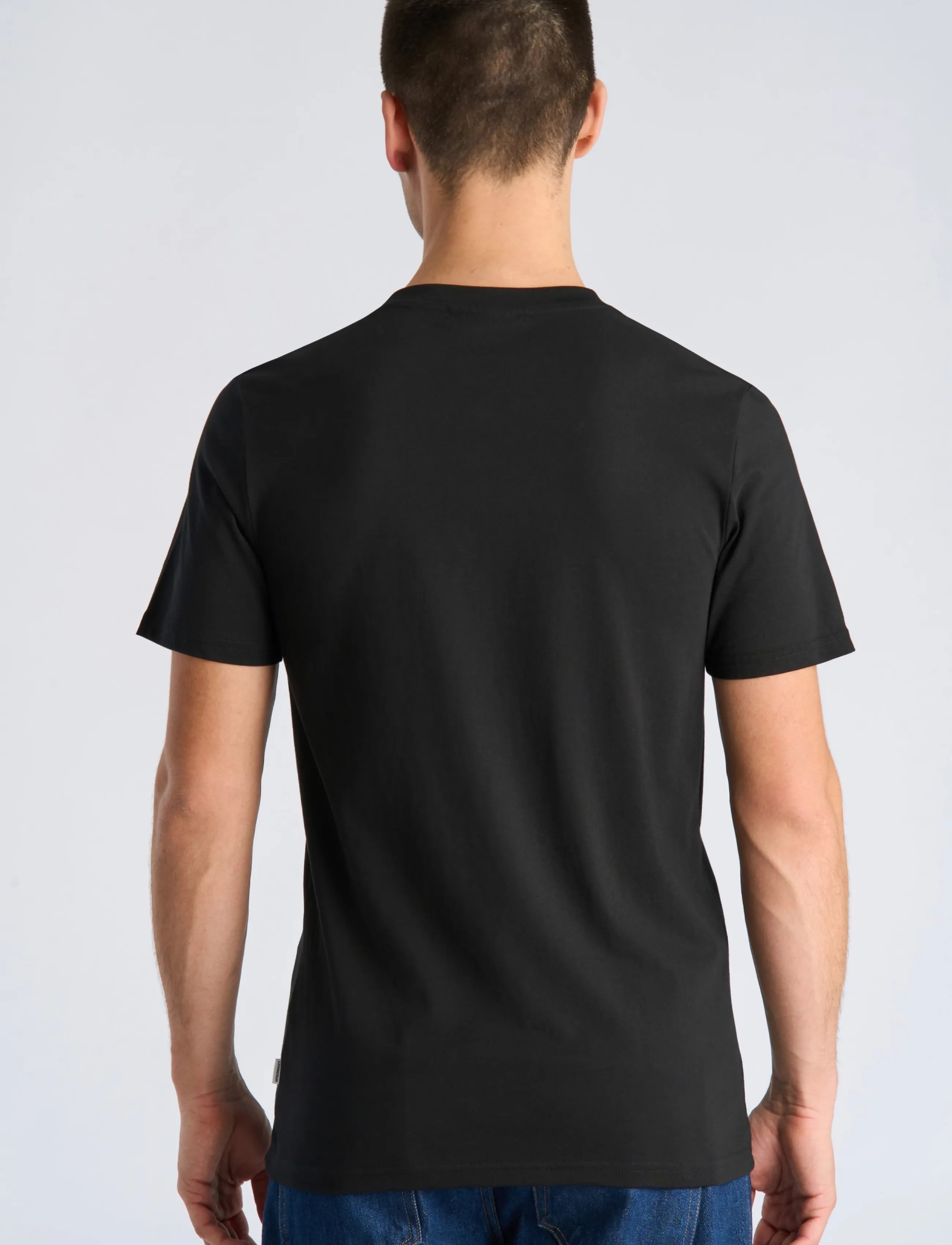 Lindbergh - Embroidery tee S/S - kortärmade t-shirts - black night - 4