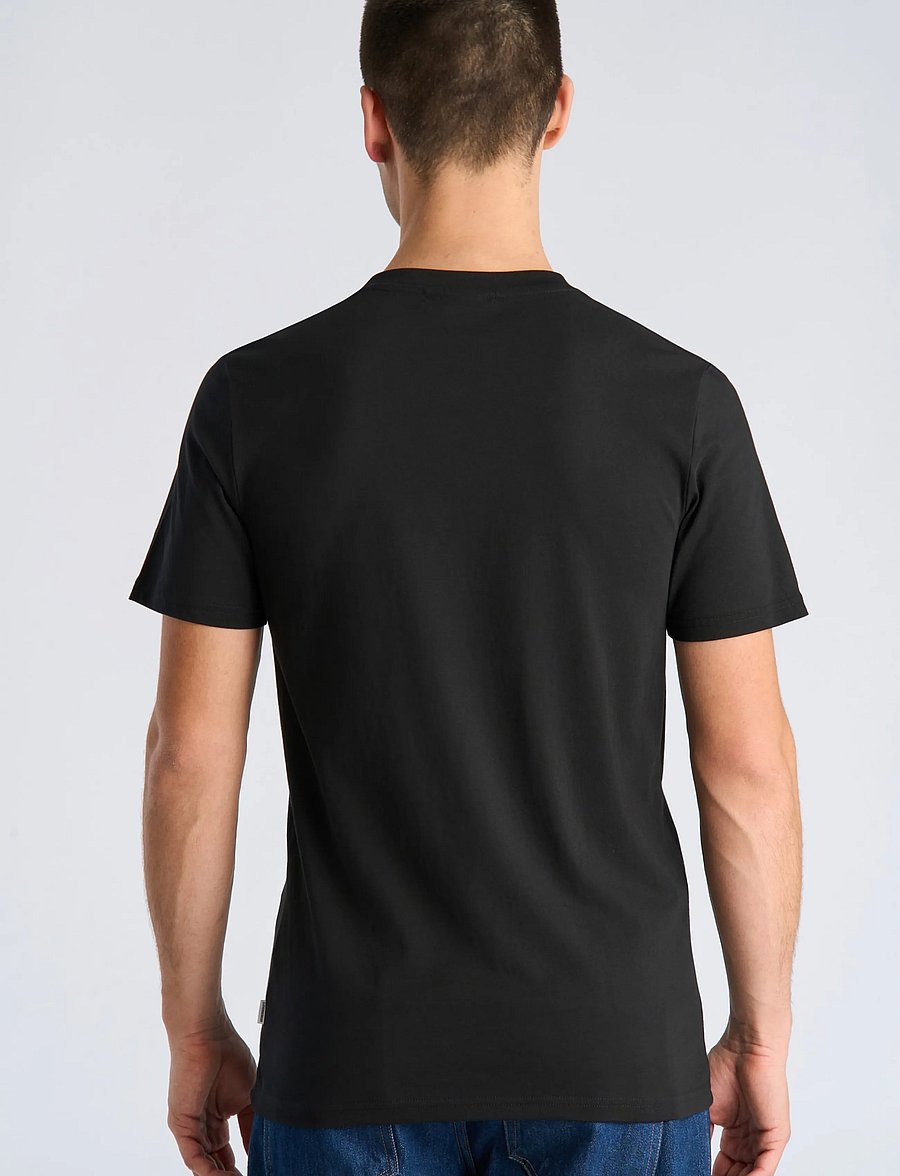 Lindbergh - Embroidery tee S/S - kortärmade t-shirts - black night - 4