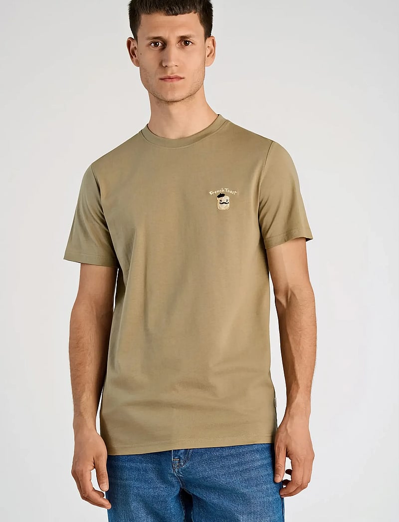 Lindbergh - Embroidery tee S/S - lühikeste varrukatega t-särgid - dusty green - 3