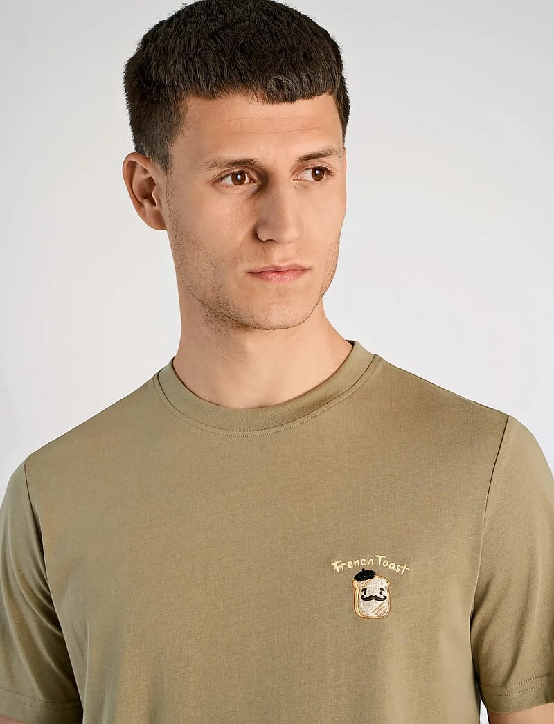 Lindbergh - Embroidery tee S/S - lühikeste varrukatega t-särgid - dusty green - 5
