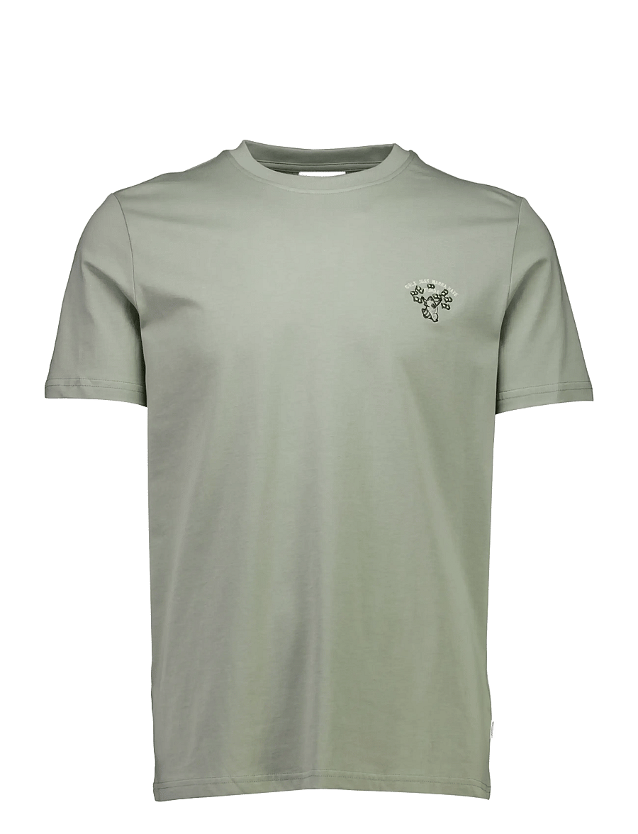 Lindbergh - Embroidery tee S/S - kortärmade t-shirts - green fog - 1