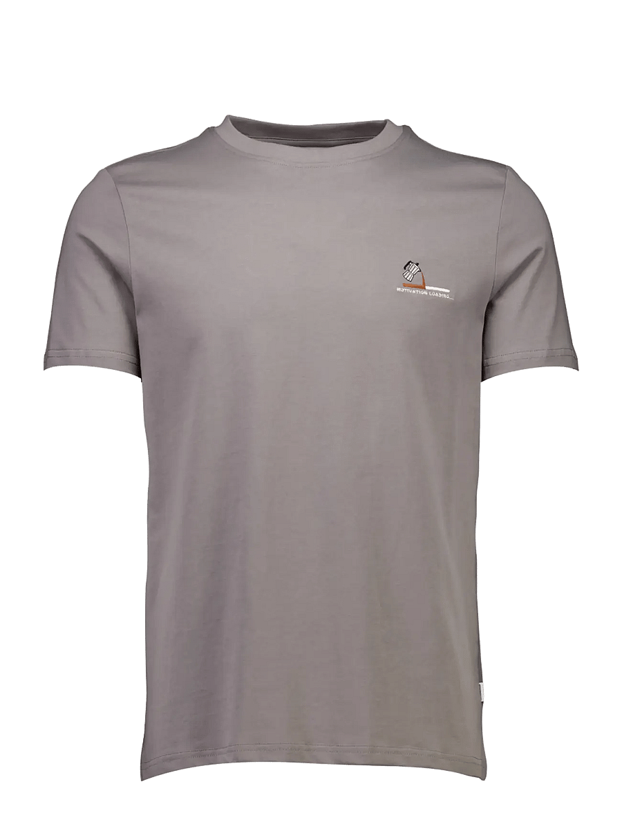 Lindbergh - Embroidery tee S/S - kortärmade t-shirts - grey dusk - 1