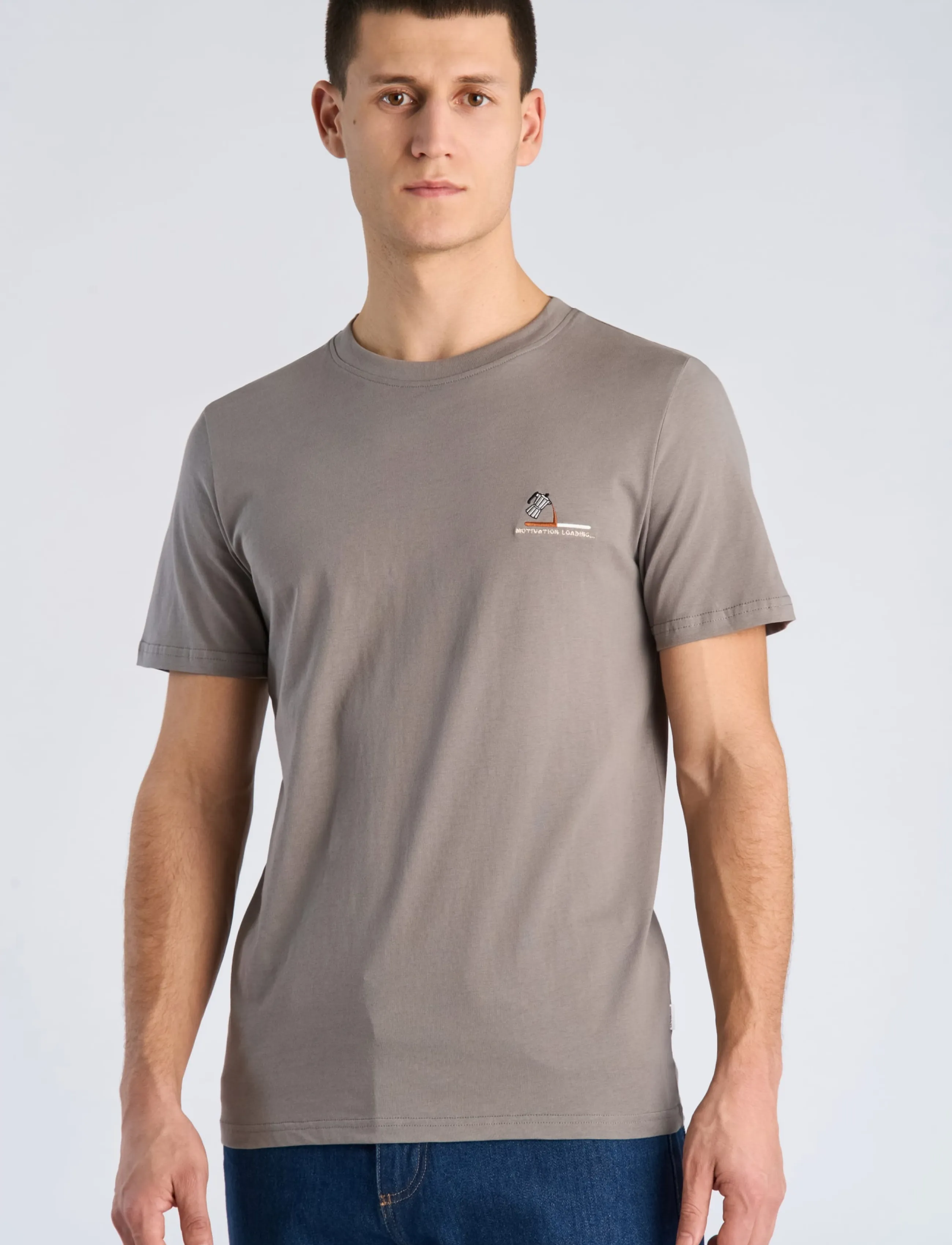 Lindbergh - Embroidery tee S/S - kortärmade t-shirts - grey dusk - 3