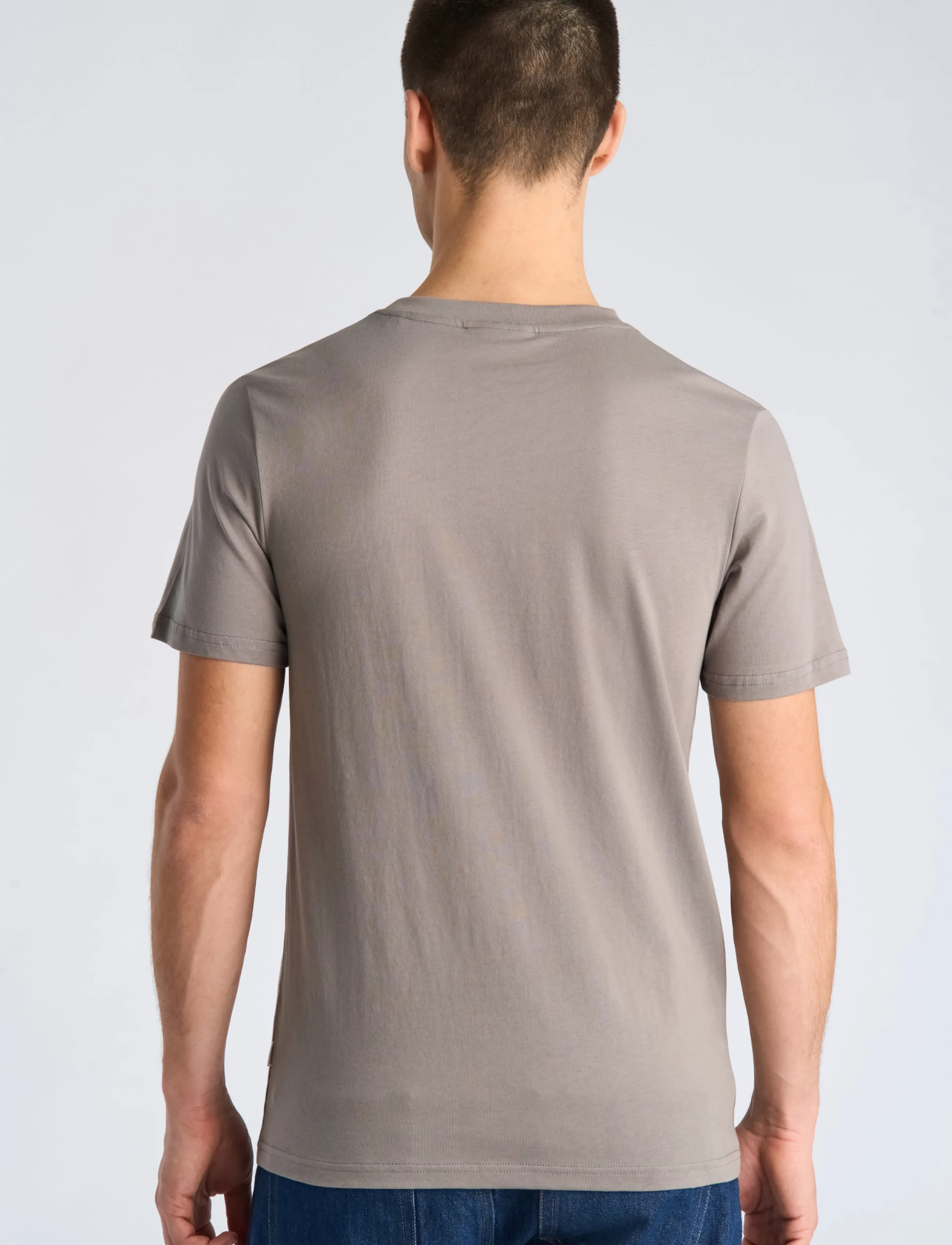 Lindbergh - Embroidery tee S/S - kortärmade t-shirts - grey dusk - 4