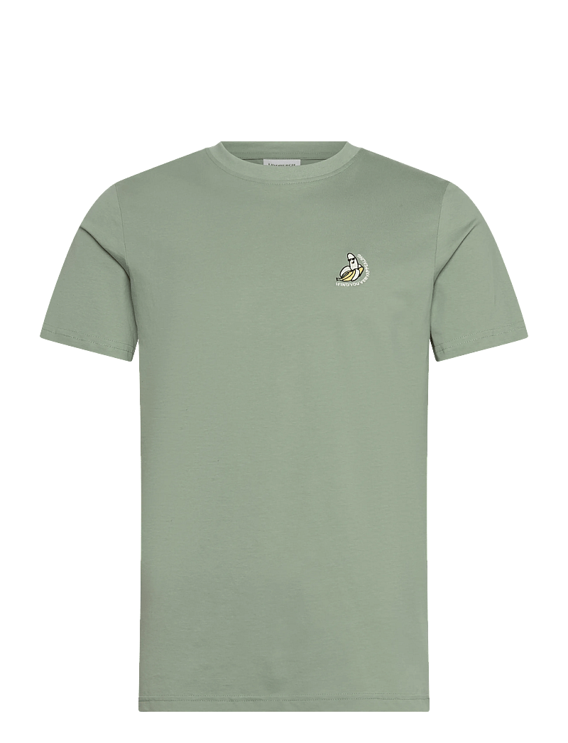 Lindbergh - Embroidery tee S/S - kortærmede t-shirts - sage green - 1