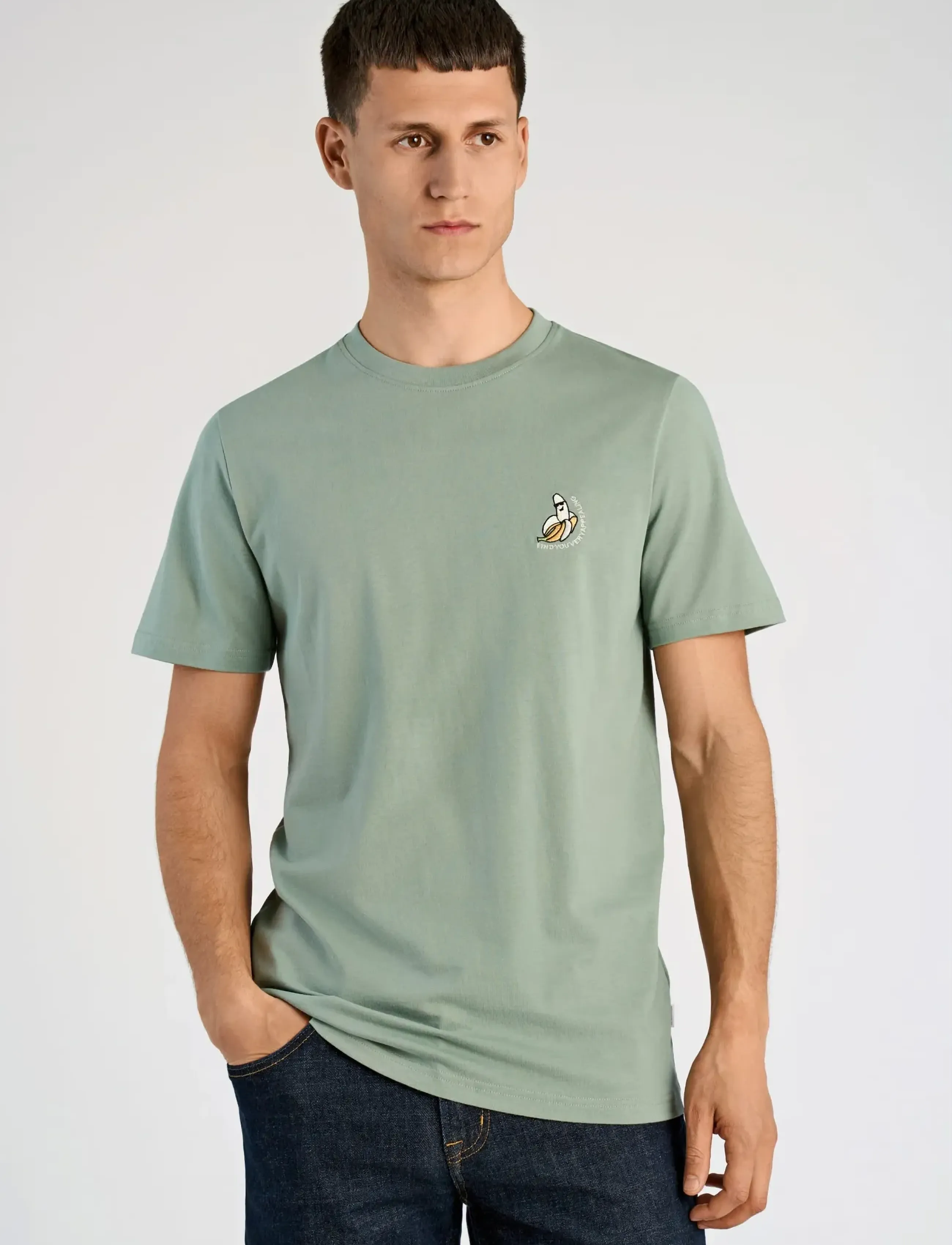 Lindbergh - Embroidery tee S/S - kurzärmelig - sage green - 3