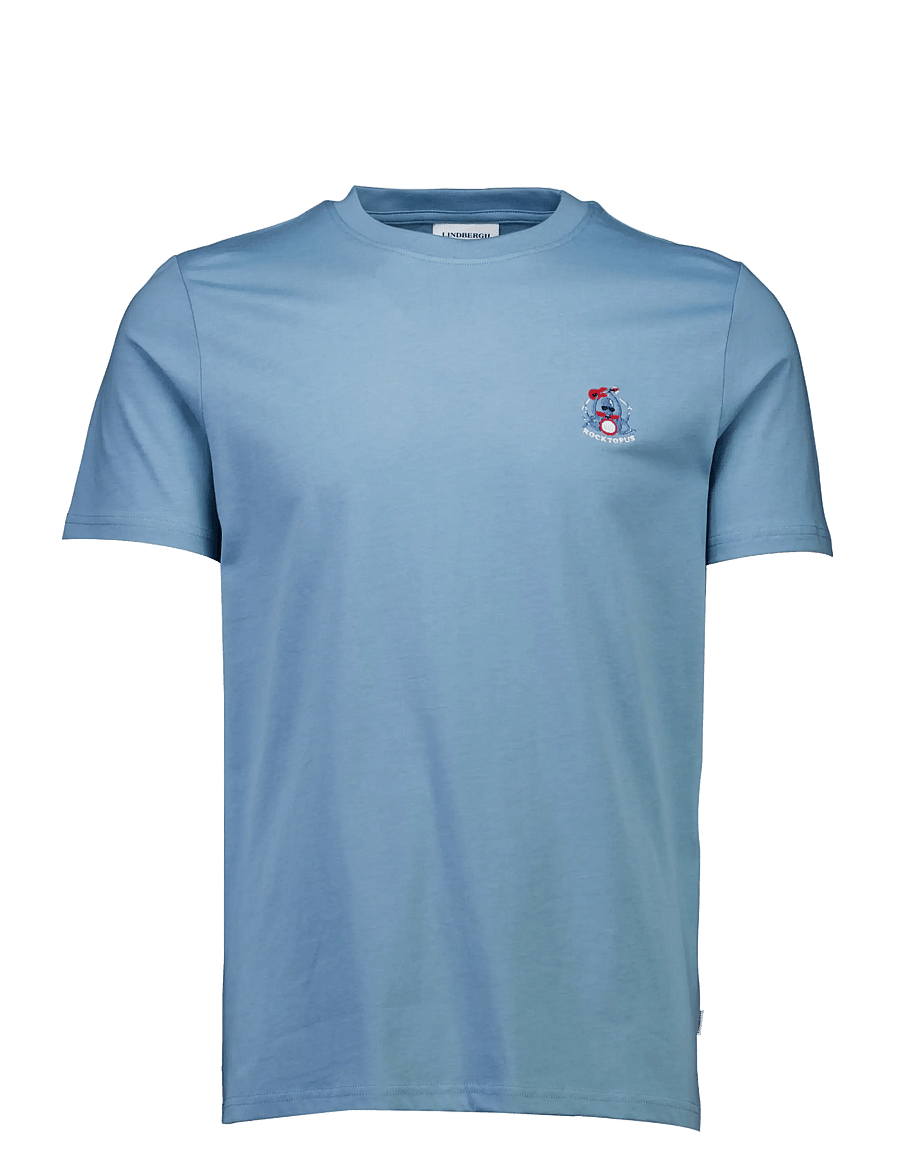 Lindbergh - Embroidery tee S/S - kortärmade t-shirts - shadow blue - 1