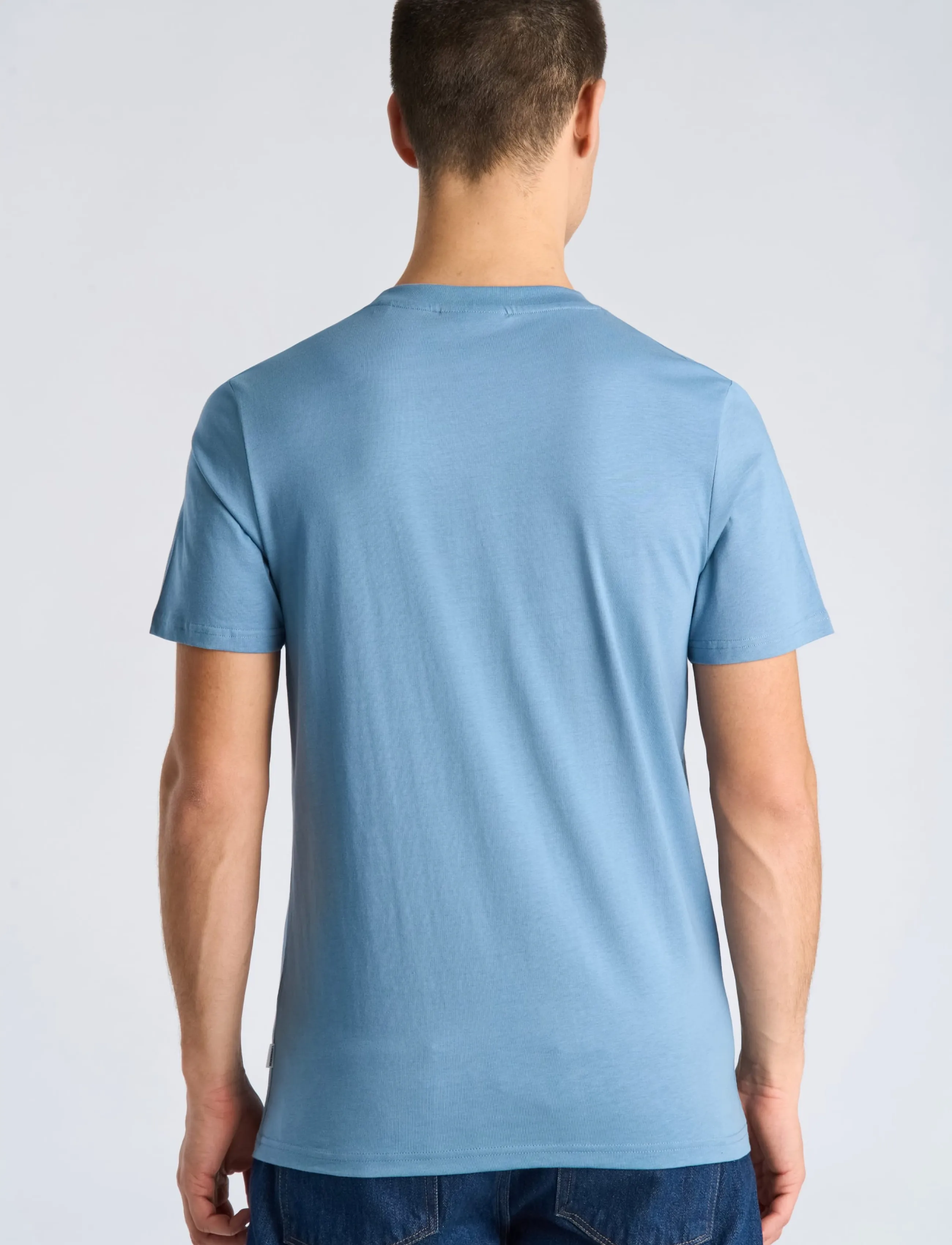 Lindbergh - Embroidery tee S/S - kortärmade t-shirts - shadow blue - 4