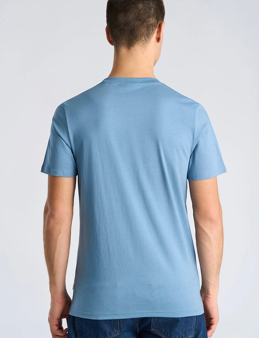 Lindbergh - Embroidery tee S/S - kortärmade t-shirts - shadow blue - 4
