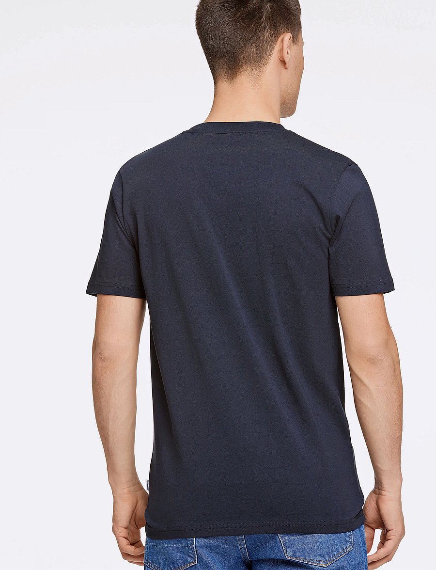 Lindbergh - Embroidery tee S/S - kortärmade t-shirts - true navy - 3