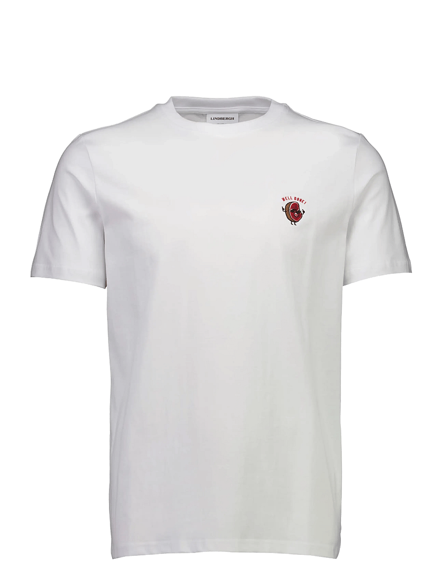 Lindbergh - Embroidery tee S/S - kortärmade t-shirts - white fog - 1