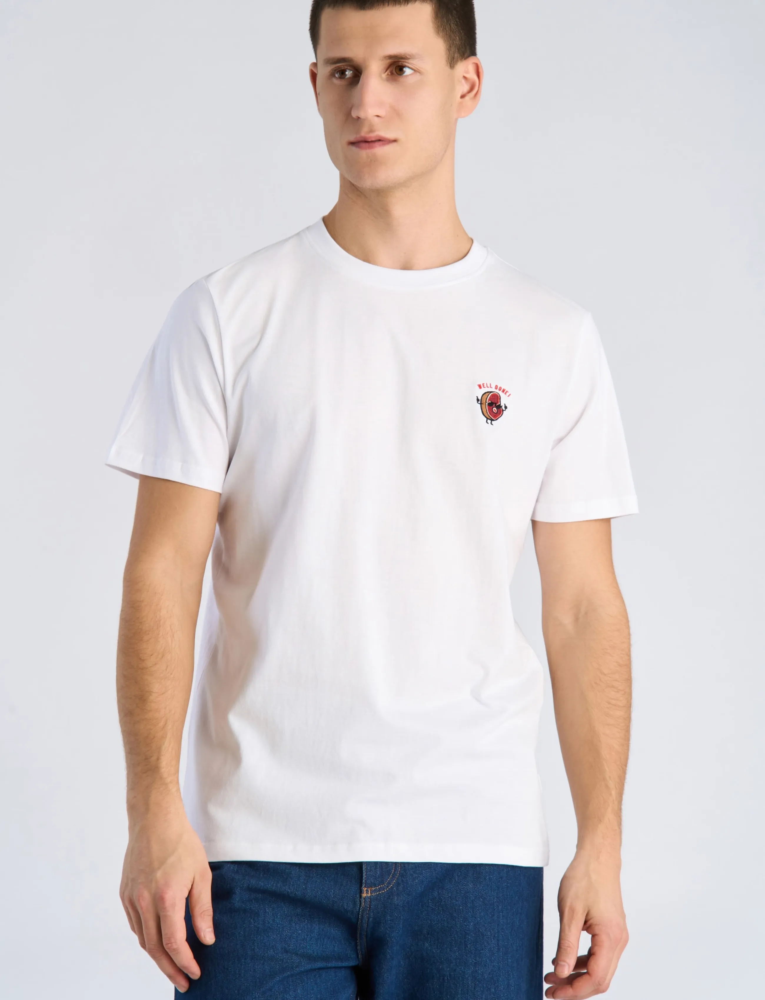 Lindbergh - Embroidery tee S/S - kortärmade t-shirts - white fog - 3