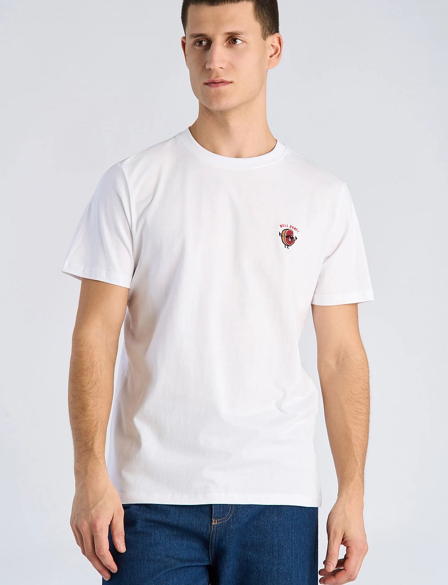 Lindbergh - Embroidery tee S/S - kortärmade t-shirts - white fog - 3