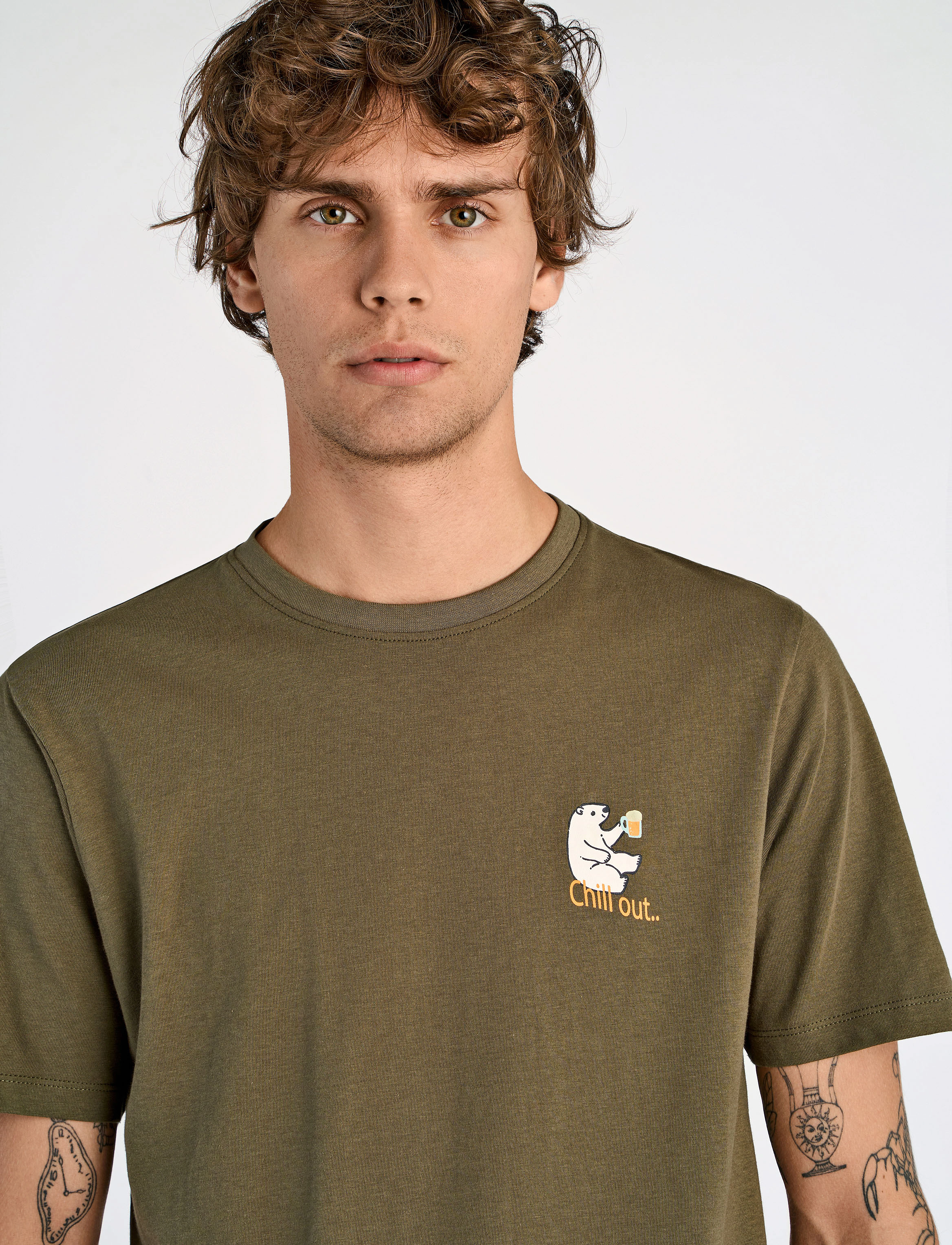 Lindbergh - Printed tee S/S - dk jungle green - 5