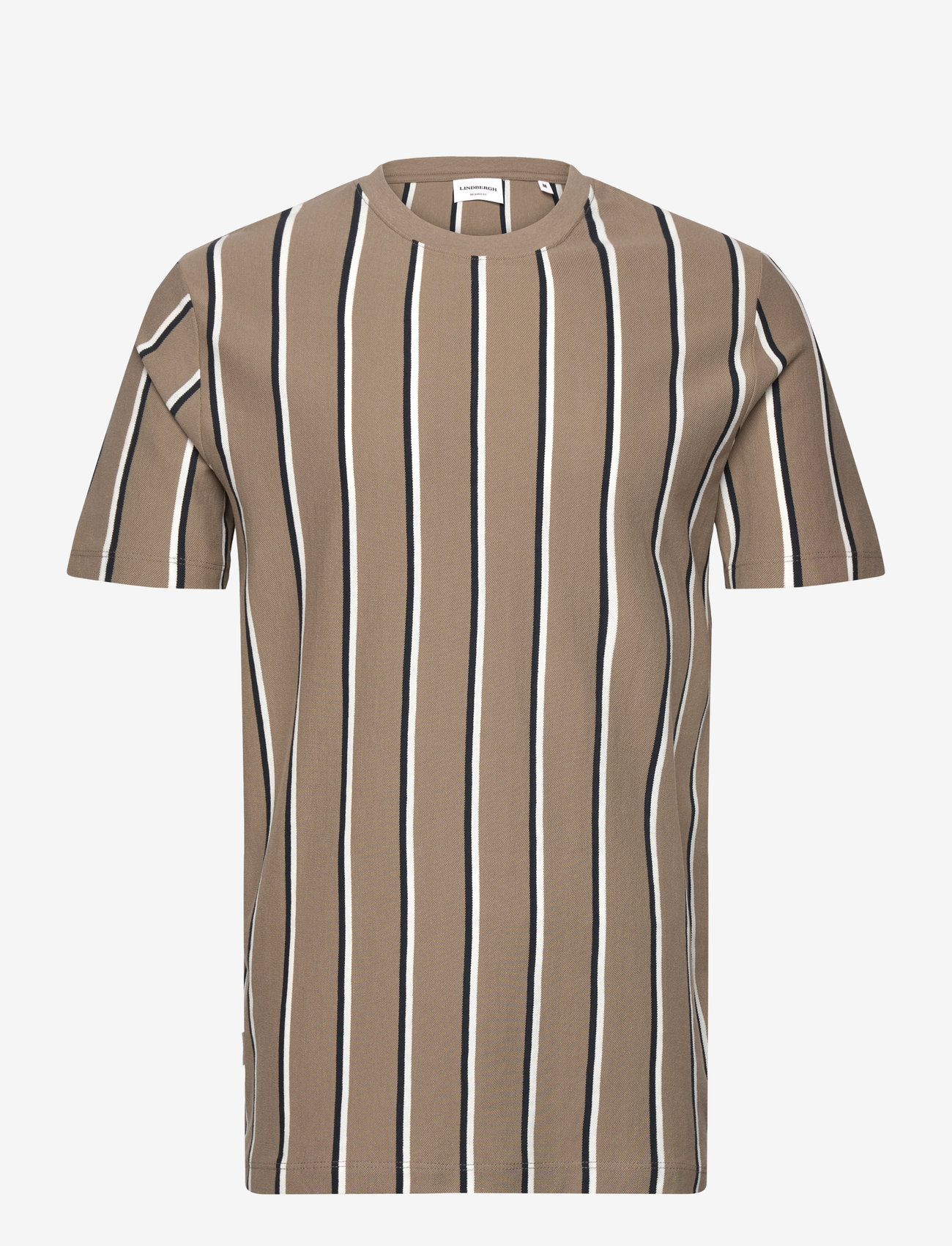 Lindbergh - Striped piqué tee S/S - dk stone - 1