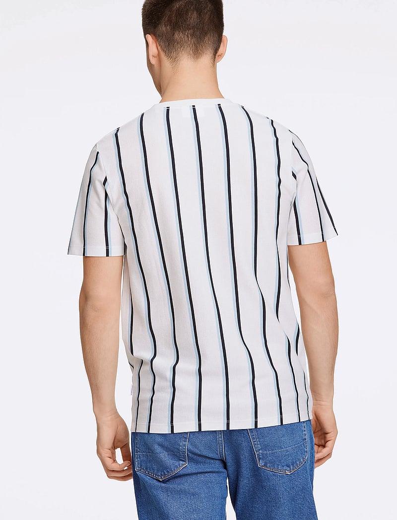 Lindbergh - Striped piqué tee S/S - kortærmede t-shirts - white wave - 3