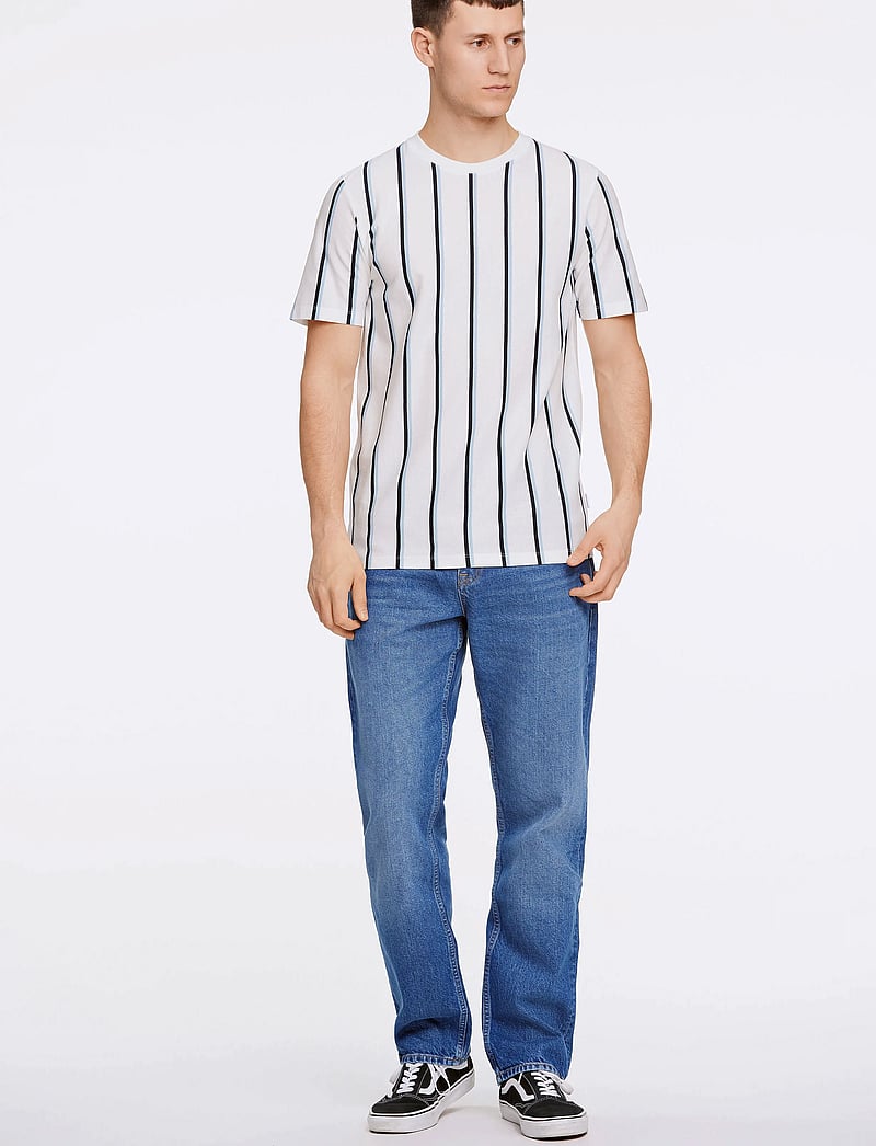 Lindbergh - Striped piqué tee S/S - kortærmede t-shirts - white wave - 4