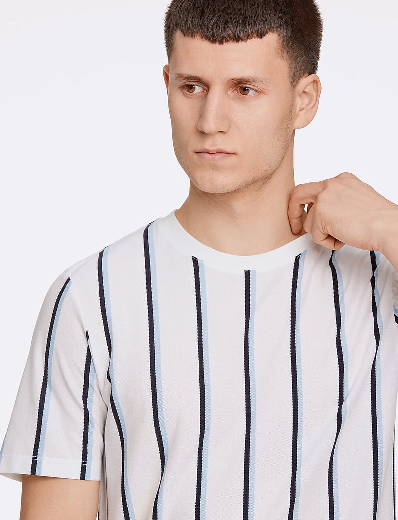 Lindbergh - Striped piqué tee S/S - kortærmede t-shirts - white wave - 5
