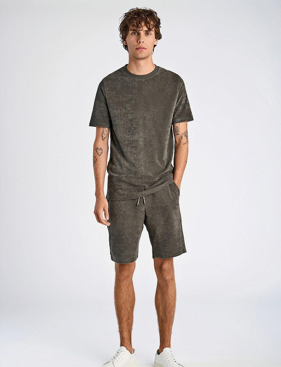 Lindbergh - SS Tee Terry - short-sleeved t-shirts - lt army - 4