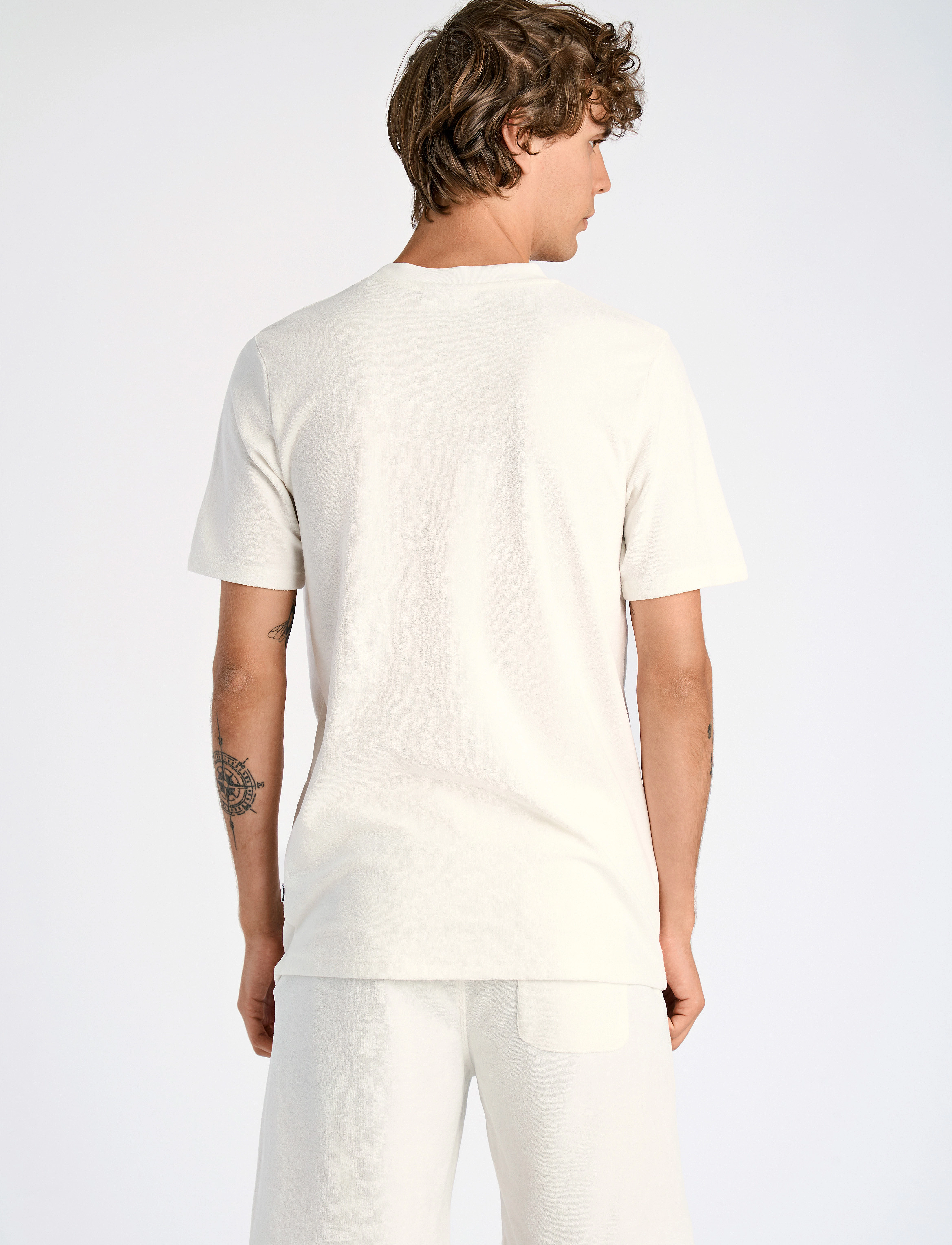 Lindbergh - SS Tee Terry - short-sleeved t-shirts - pearl white - 3